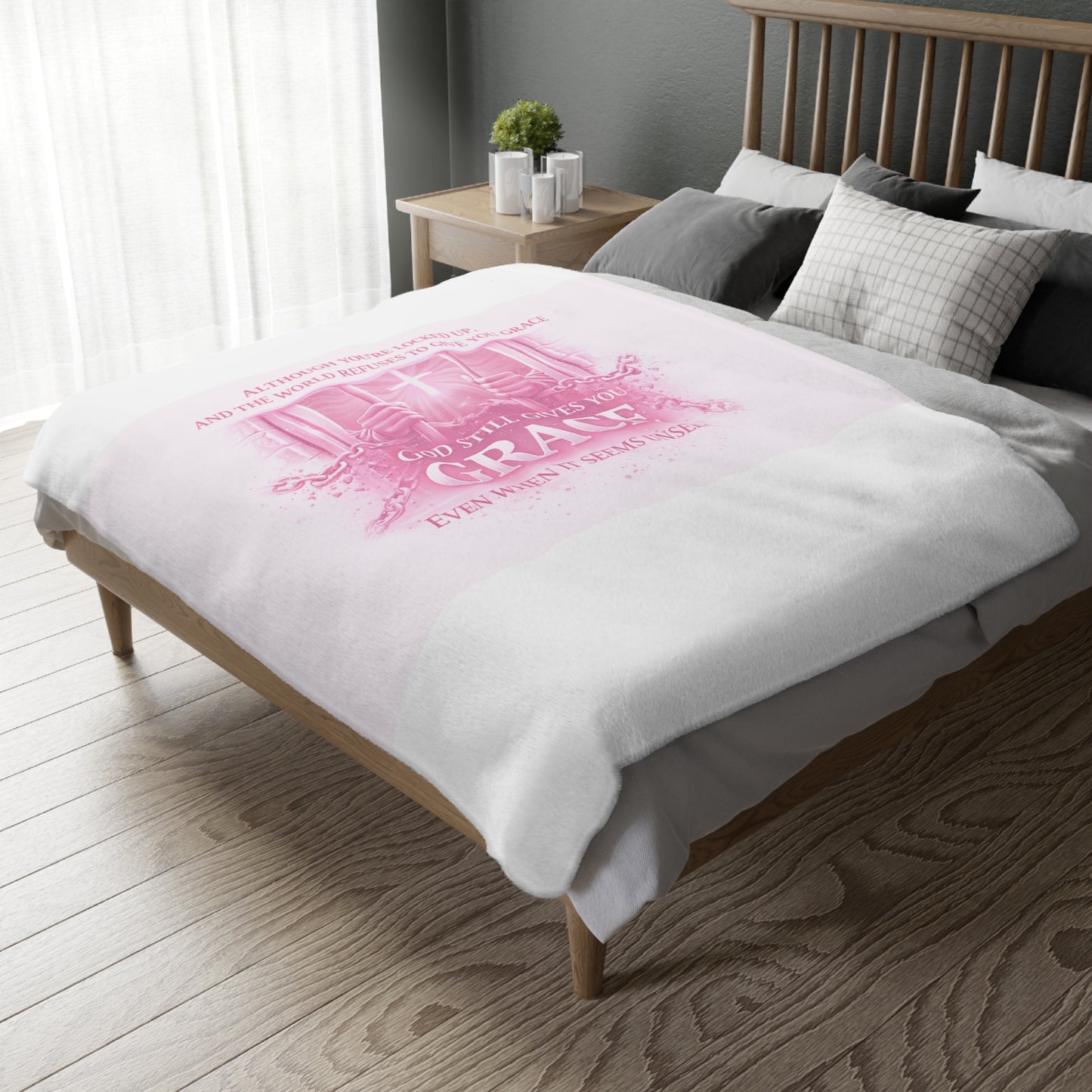 Grace Microfiber Blanket — Throw with 'God Still Gives You Grace' Design