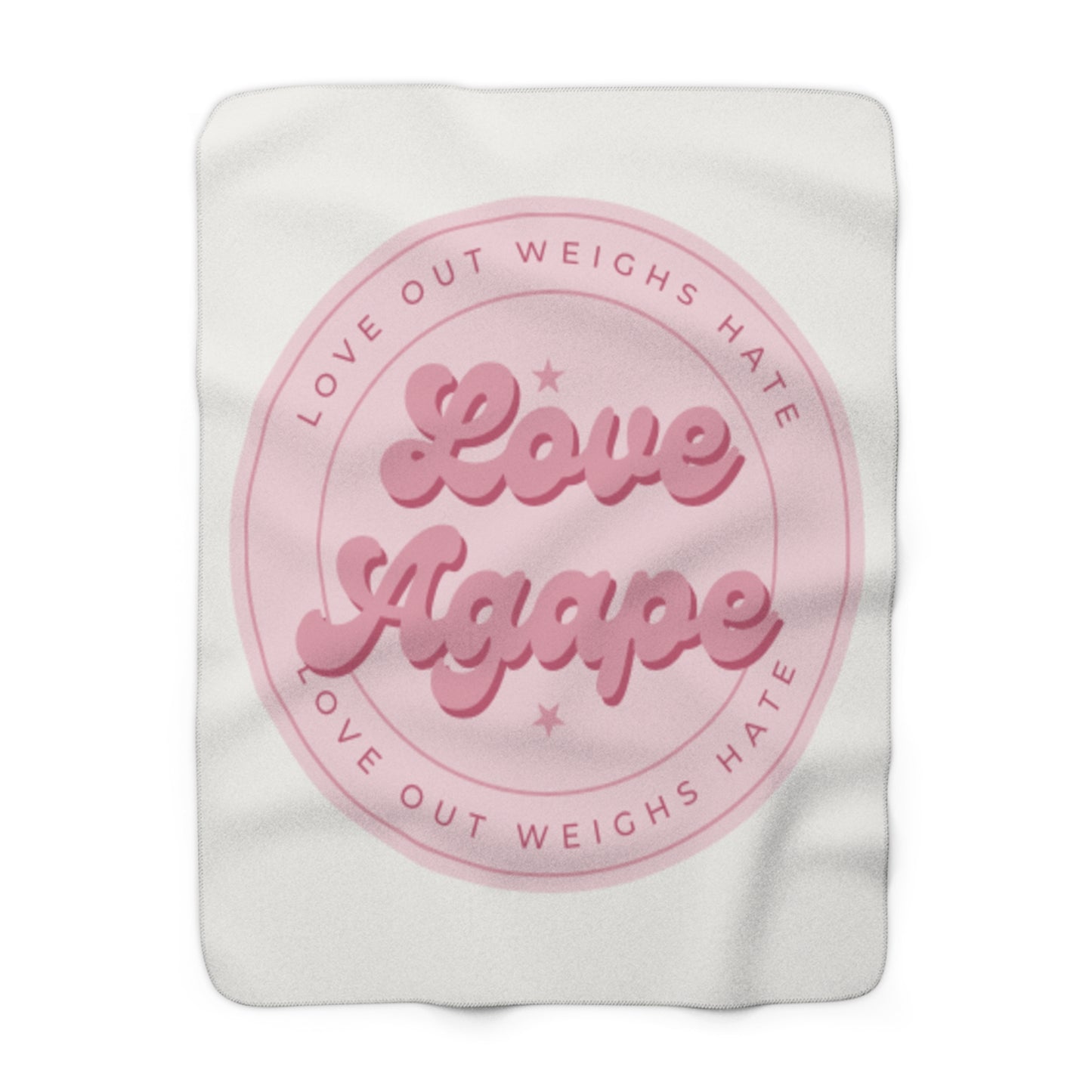 Sherpa Blanket — 'Love Agape' Pink Emblem Cozy Throw