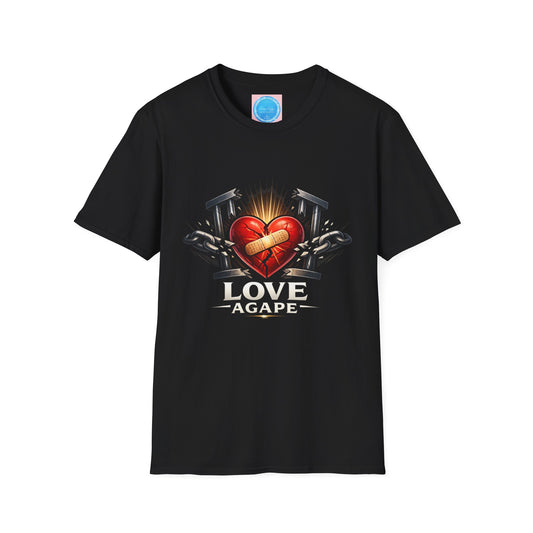 Heart & Guns Graphic T-Shirt — 'Love' Emblem for Bikers, Rock Fans & Rebel Style