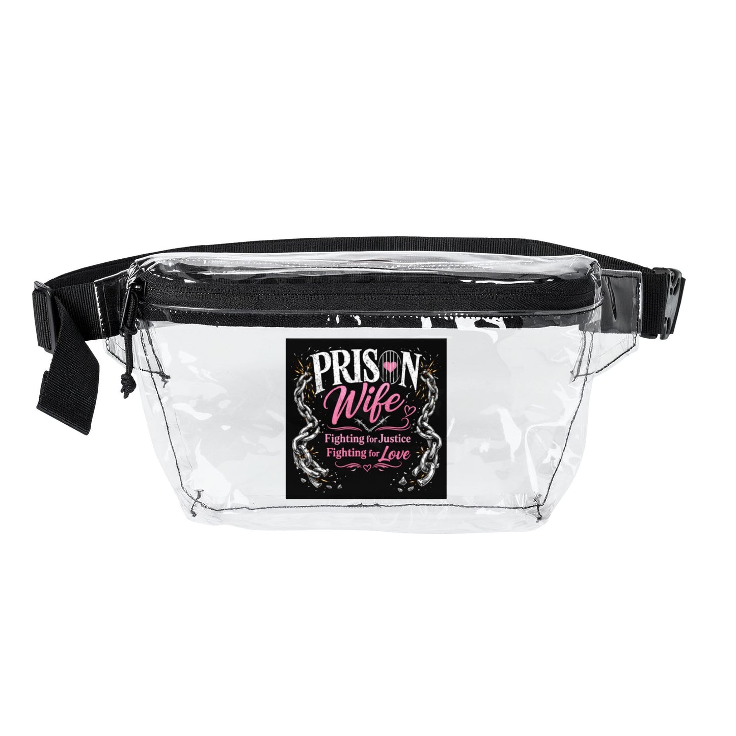 Prison Wife Clear Fanny Pack — 'Prison Wife: Fighting for Justice, Fighting for Love' Clear Belt Bag