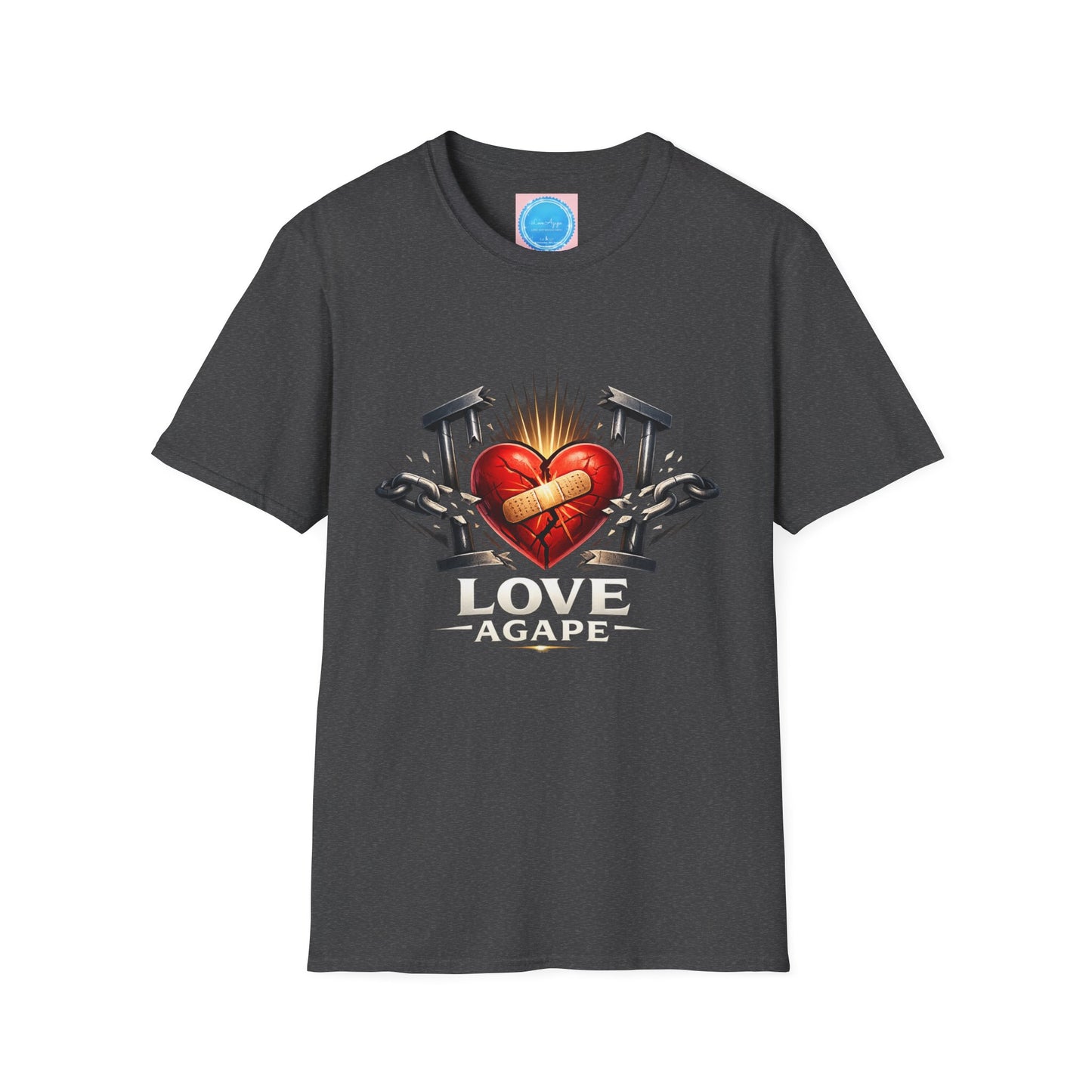 Heart & Guns Graphic T-Shirt — 'Love' Emblem for Bikers, Rock Fans & Rebel Style