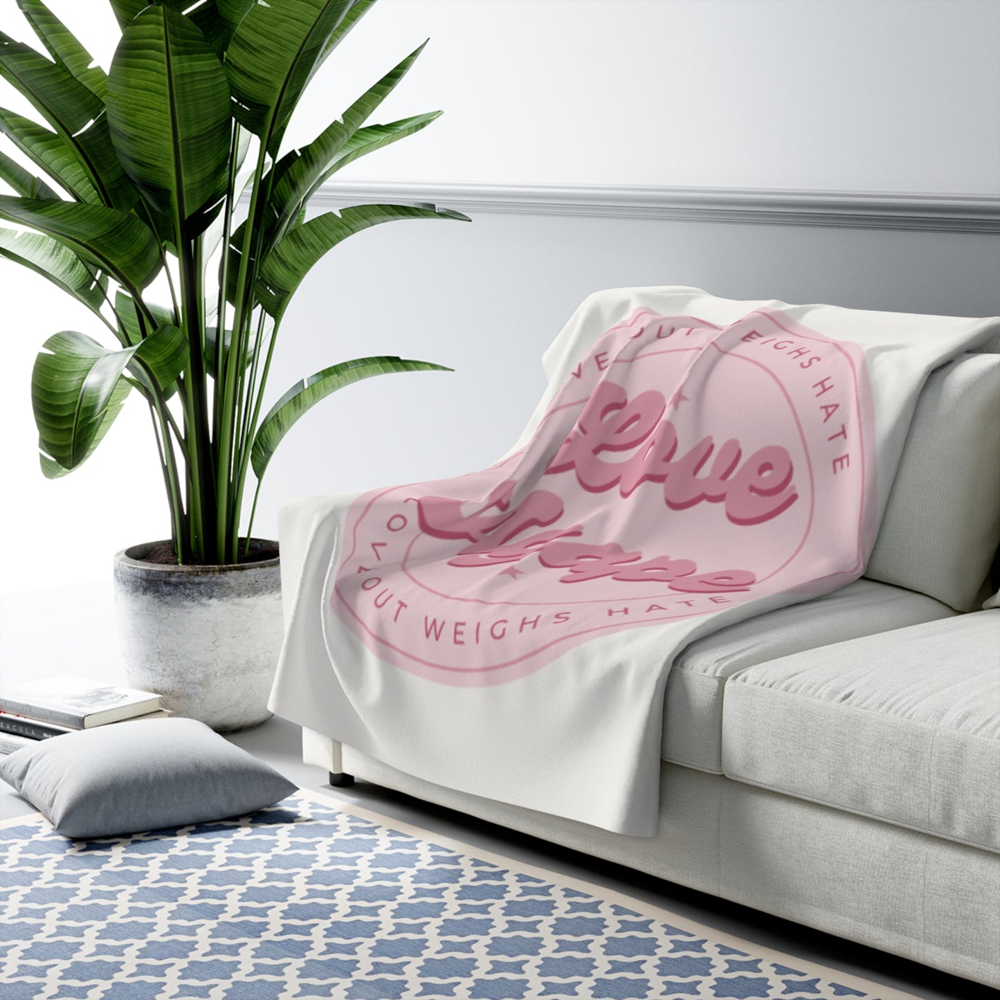 Sherpa Blanket — 'Love Agape' Pink Emblem Cozy Throw