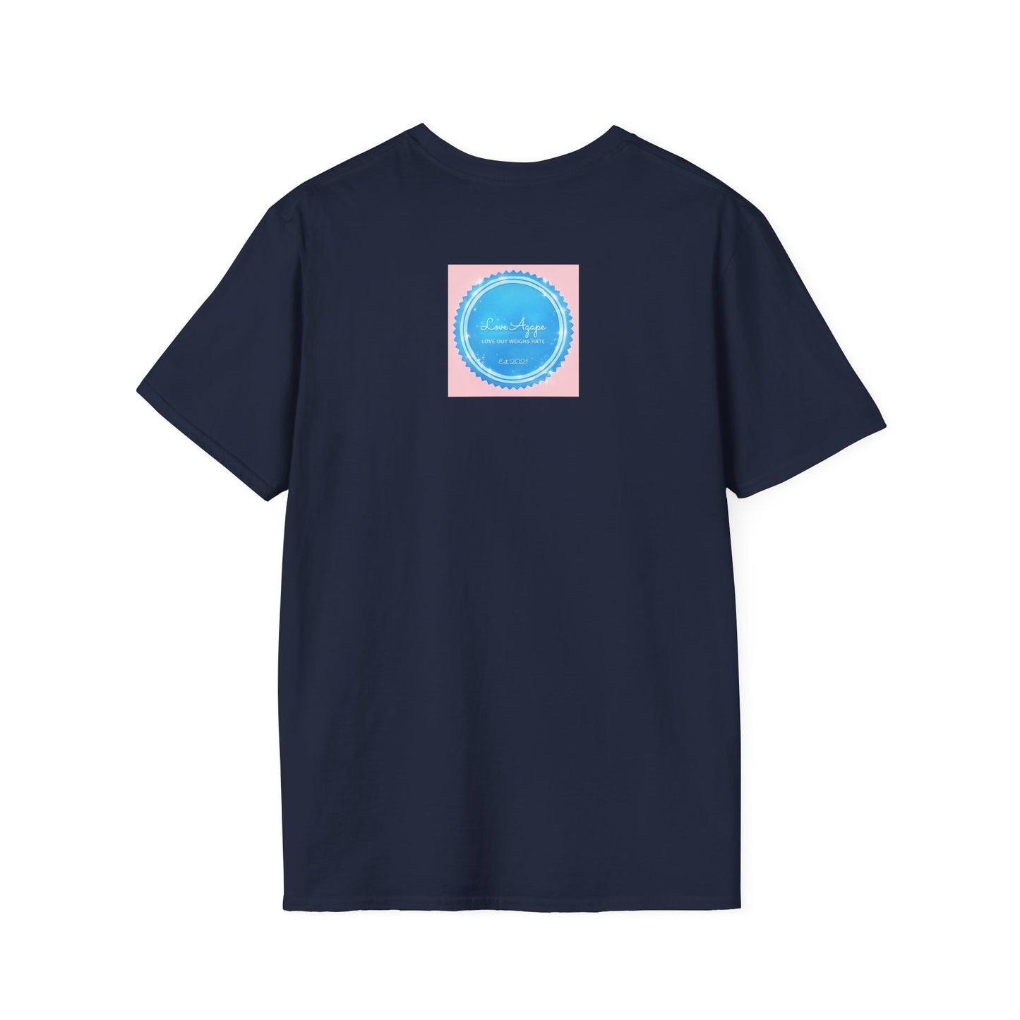 Love Agape T-Shirt — 'Love Out Weighs Hate' Blue Seal Graphic