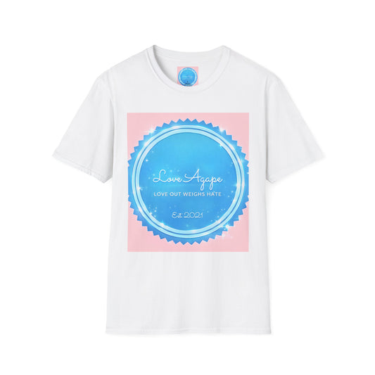 Love Agape T-Shirt — 'Love Out Weighs Hate' Blue Seal Graphic