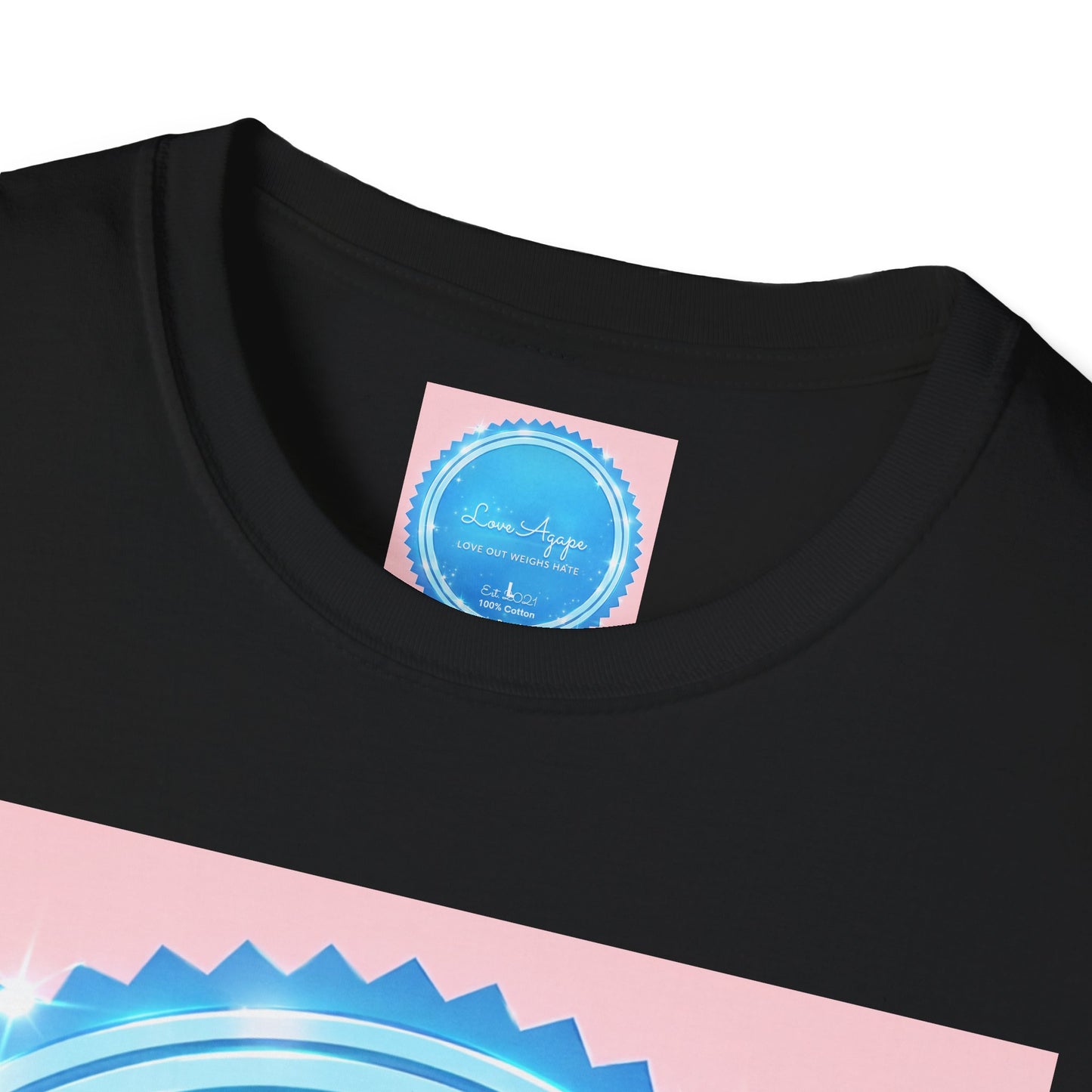 Love Agape T-Shirt — 'Love Out Weighs Hate' Blue Seal Graphic
