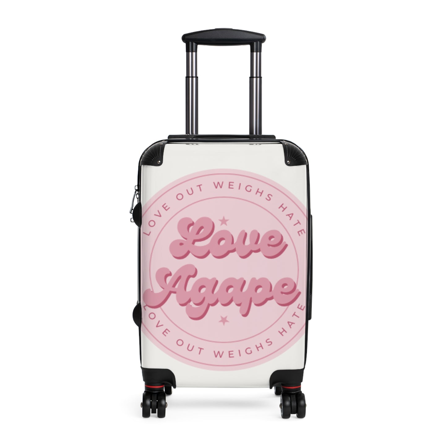 Suitcase — 'Love Agape' Pink Badge Carry-On Luggage