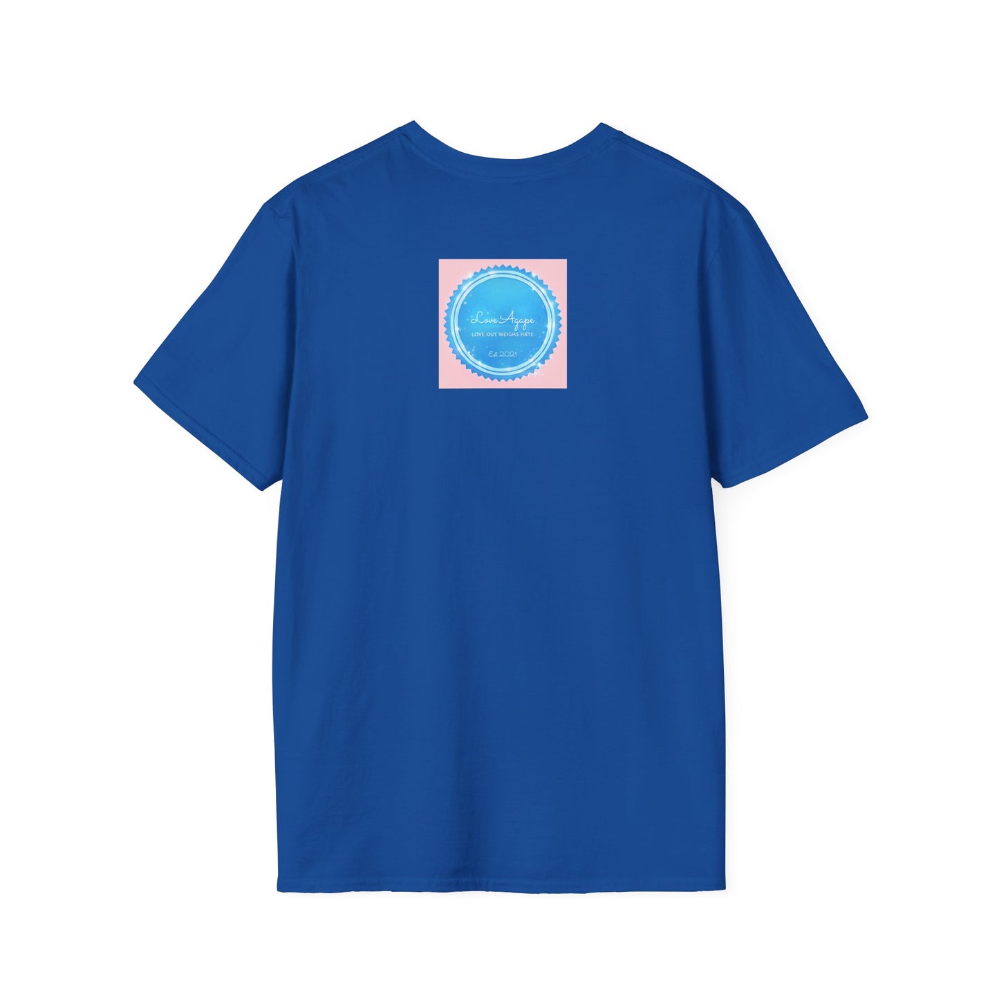 Love Agape T-Shirt — 'Love Out Weighs Hate' Blue Seal Graphic