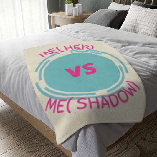 Me (Her) vs Me (Shadow) Microfiber Blanket — Two-Sided Inspirational Throw