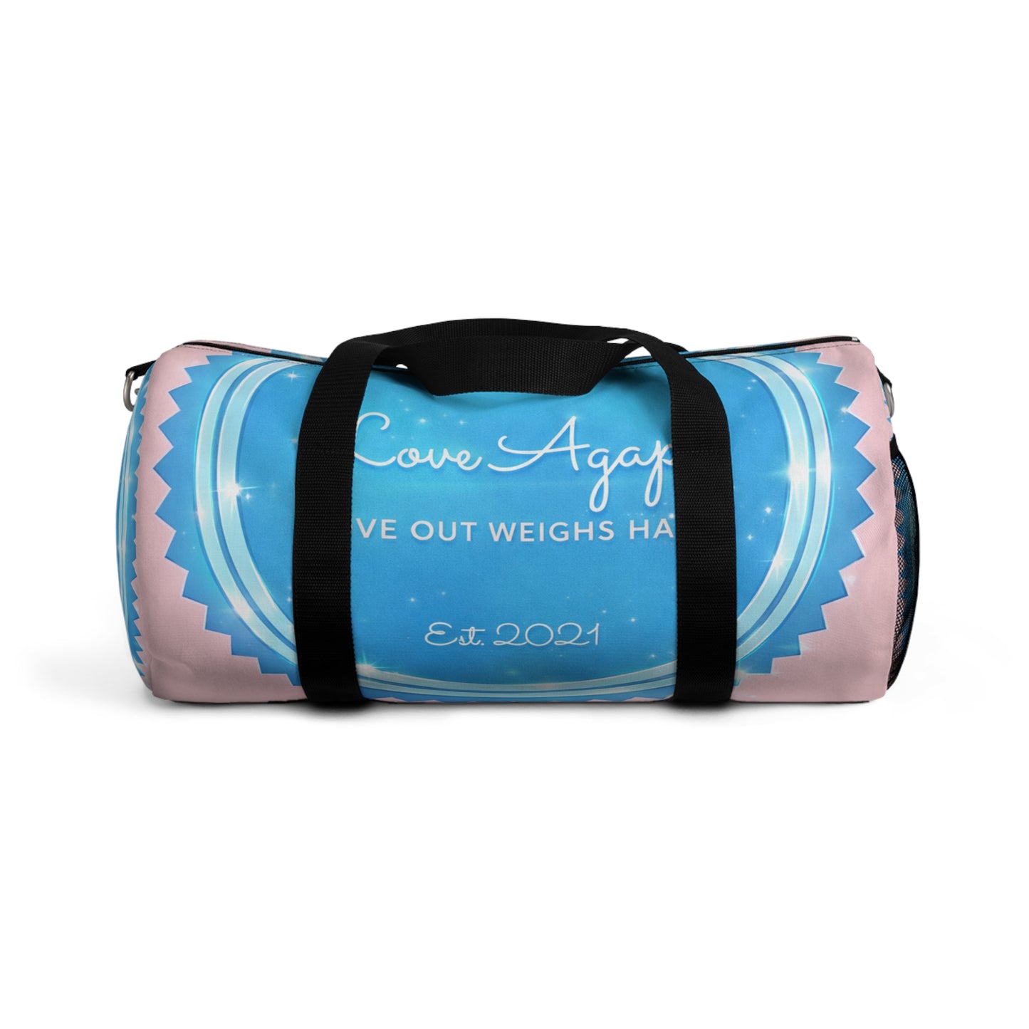 Love Agape Duffel Bag — “Love Outweighs Hate” Est. 2021 Travel Gym Bag