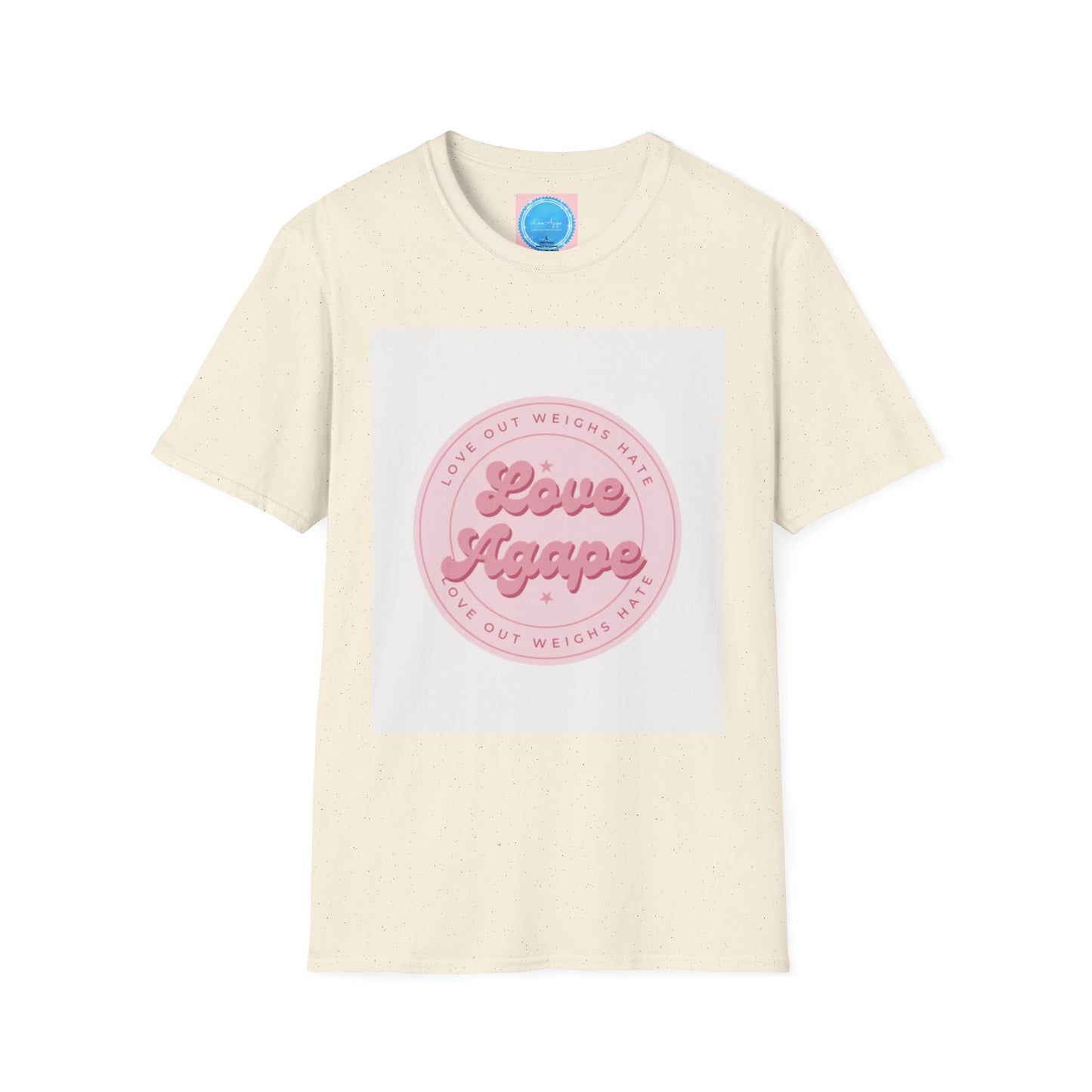 Love Agape Graphic T‑Shirt — Pink Retro Script Tee