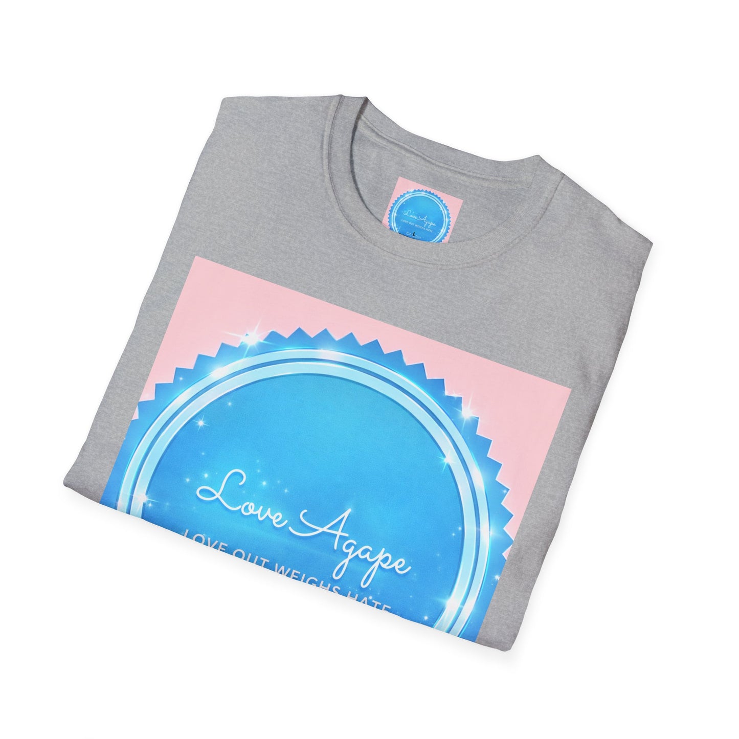 Love Agape T-Shirt — 'Love Out Weighs Hate' Blue Seal Graphic