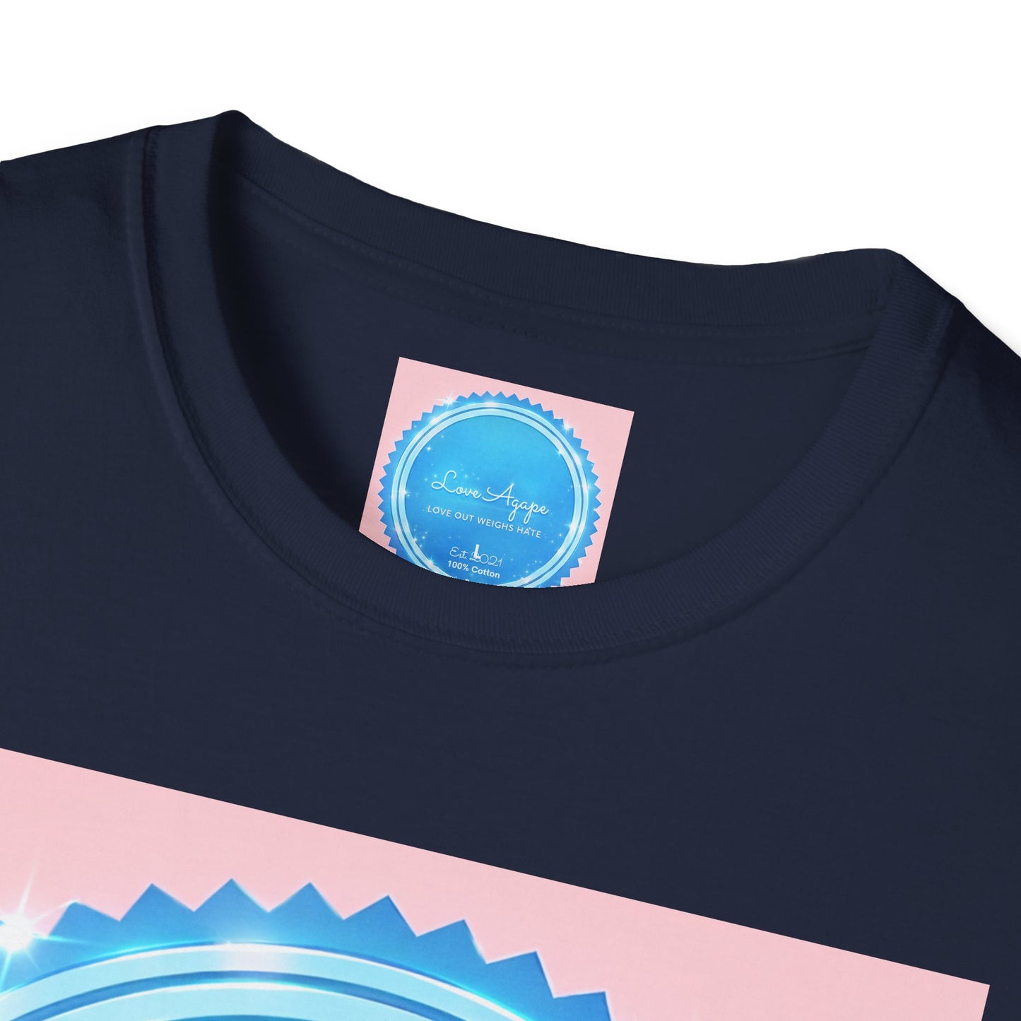 Love Agape T-Shirt — 'Love Out Weighs Hate' Blue Seal Graphic