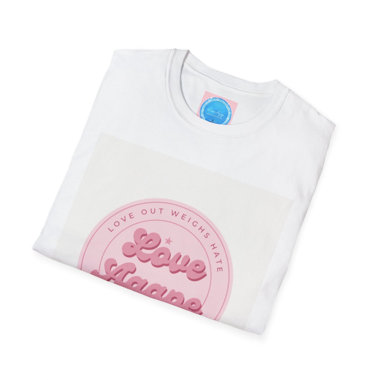 Love Agape Graphic T‑Shirt — Pink Retro Script Tee