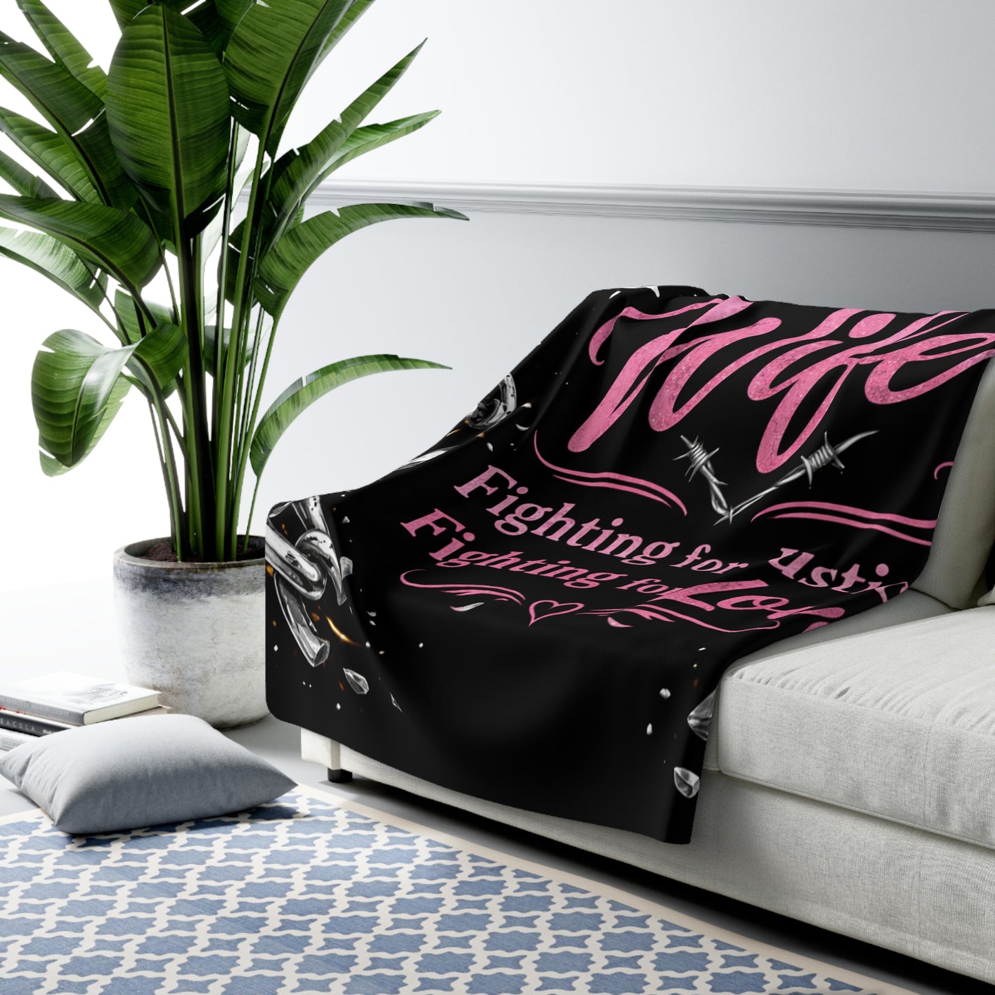 Sherpa Fleece Blanket — "Prison Wife: Fighting for Justice, Fighting for Love" Cozy Support Throw