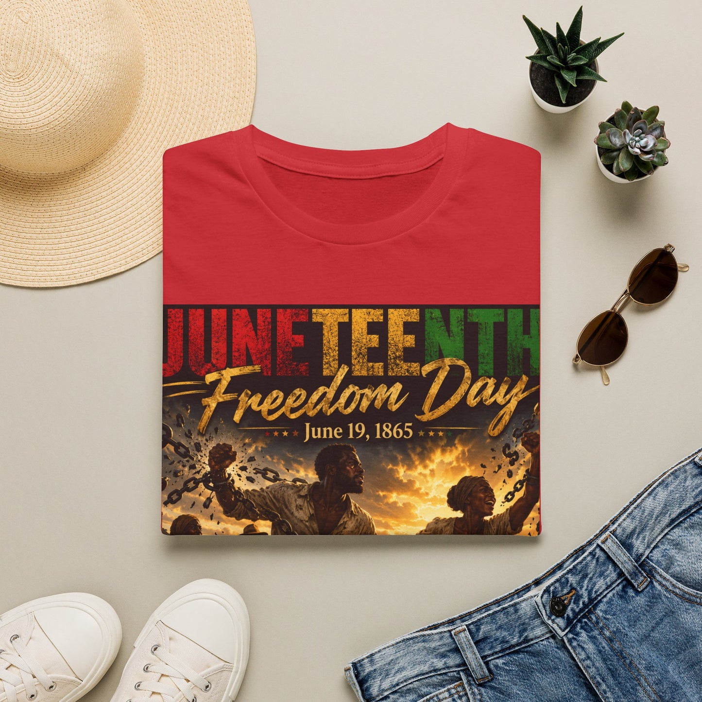 Juneteenth Freedom Day T-Shirt — "Juneteenth Freedom Day June 19, 1865" Celebration Tee