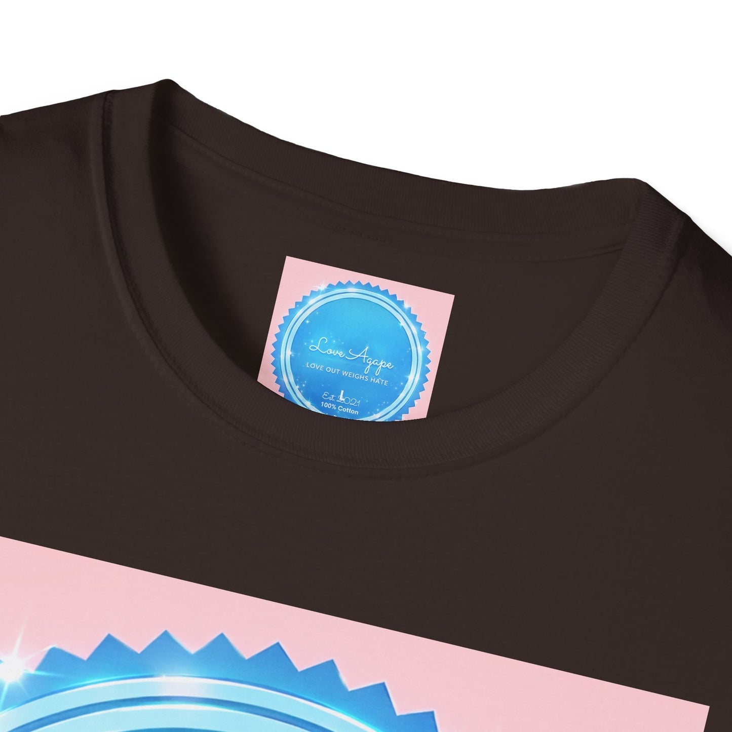 Love Agape T-Shirt — 'Love Out Weighs Hate' Blue Seal Graphic