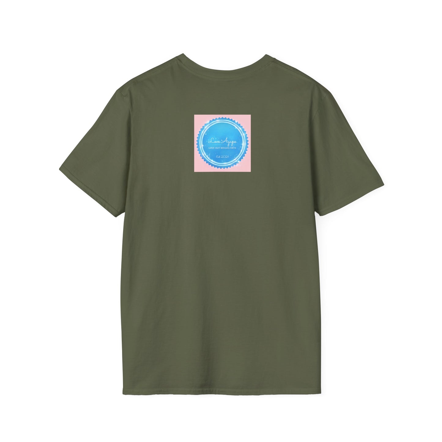 Love Agape T-Shirt — 'Love Out Weighs Hate' Blue Seal Graphic
