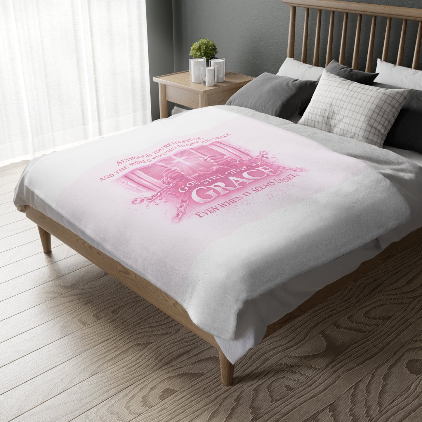 Grace Microfiber Blanket —  Throw with 'God Still Gives You Grace' Design