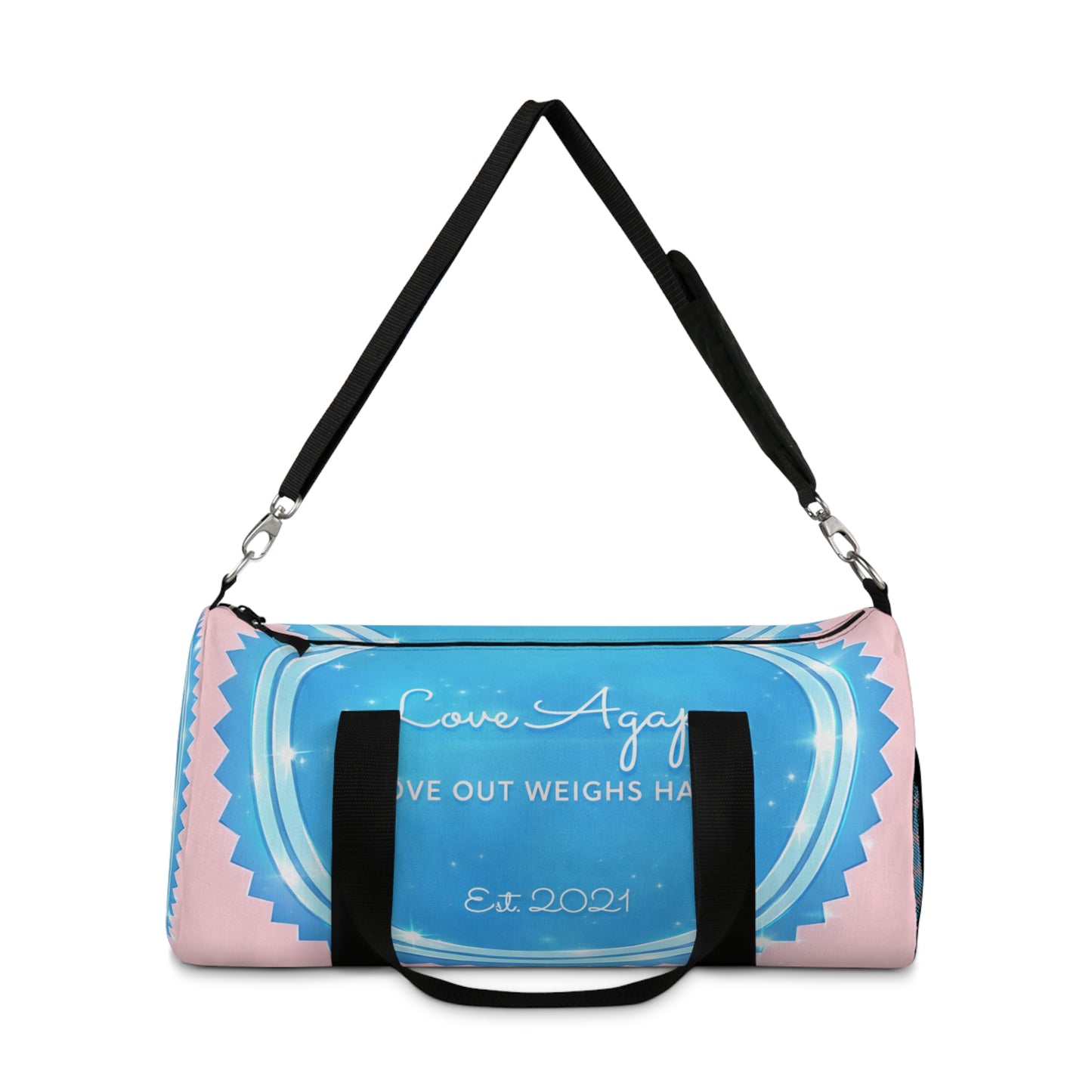 Love Agape Duffel Bag — “Love Outweighs Hate” Est. 2021 Travel Gym Bag