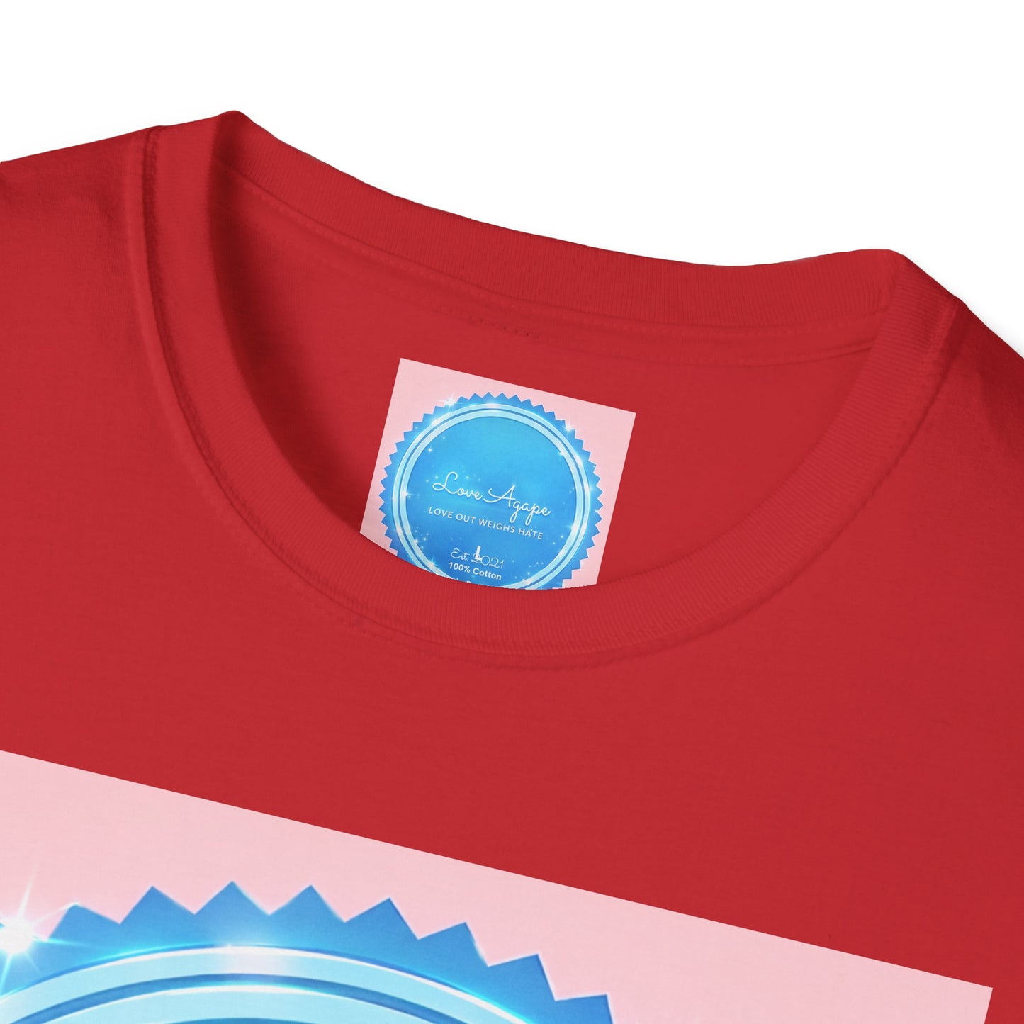Love Agape T-Shirt — 'Love Out Weighs Hate' Blue Seal Graphic