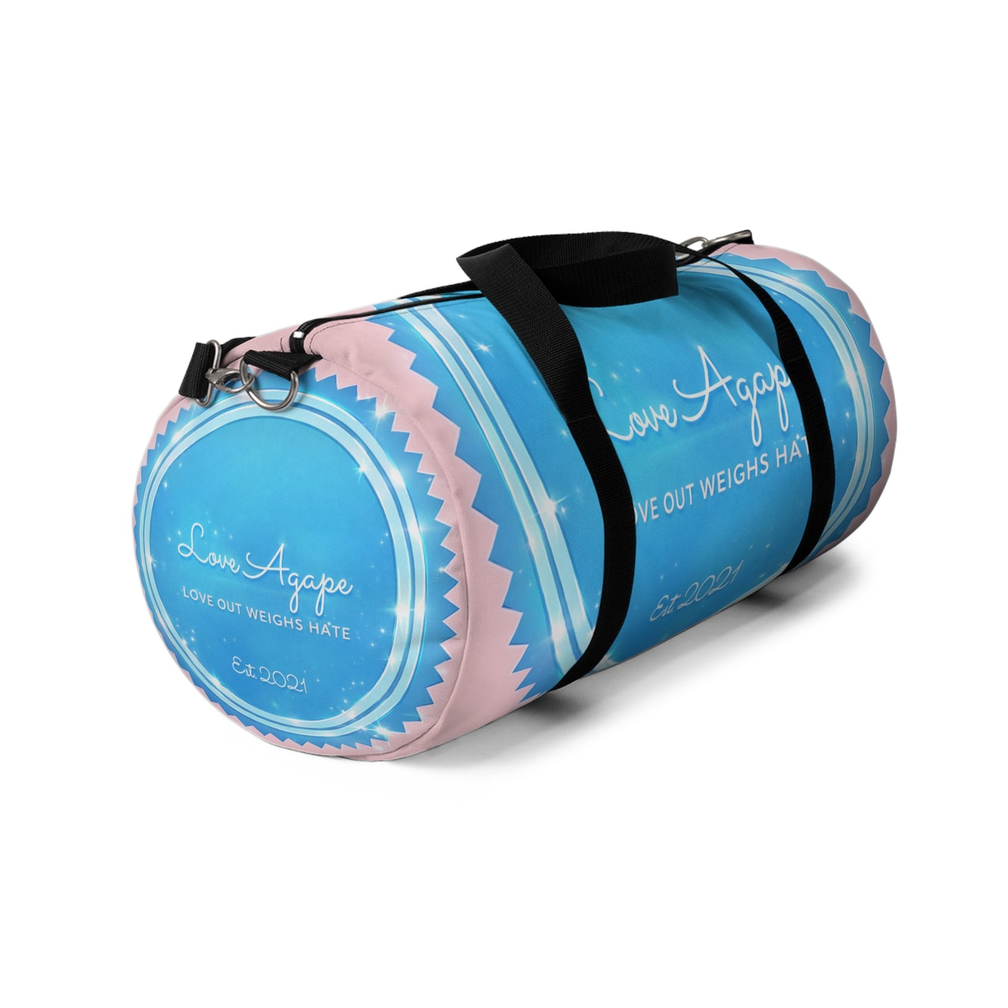 Love Agape Duffel Bag — “Love Outweighs Hate” Est. 2021 Travel Gym Bag