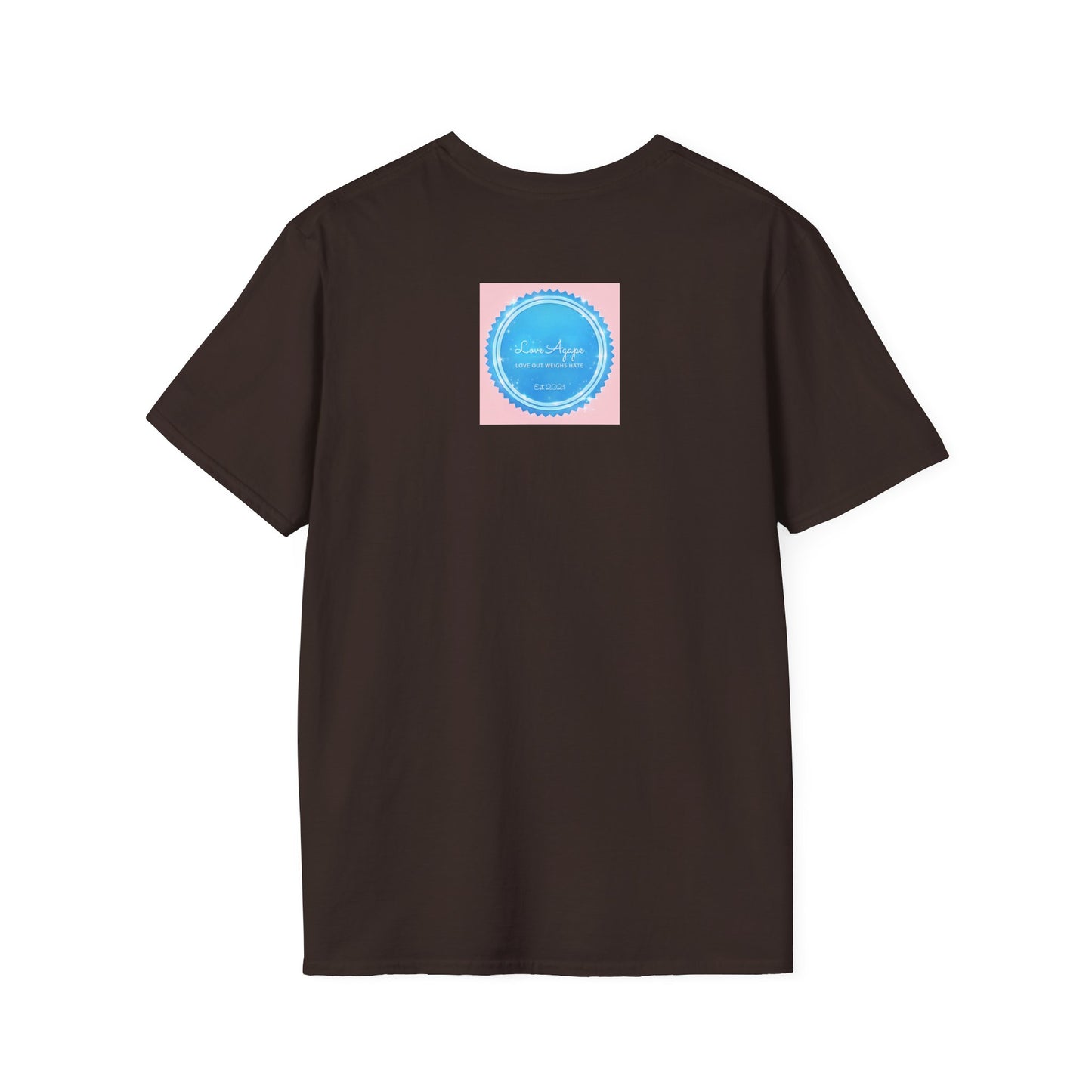Love Agape T-Shirt — 'Love Out Weighs Hate' Blue Seal Graphic