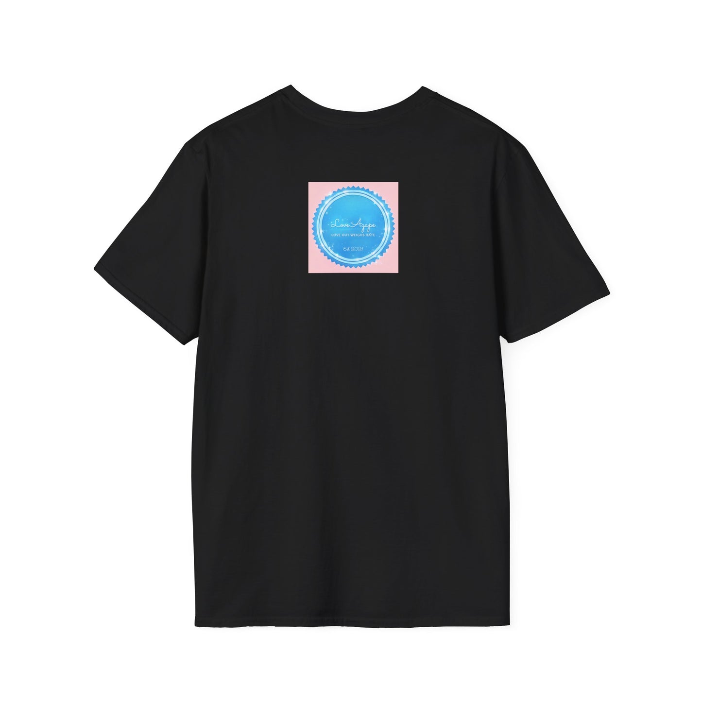Love Agape T-Shirt — 'Love Out Weighs Hate' Blue Seal Graphic