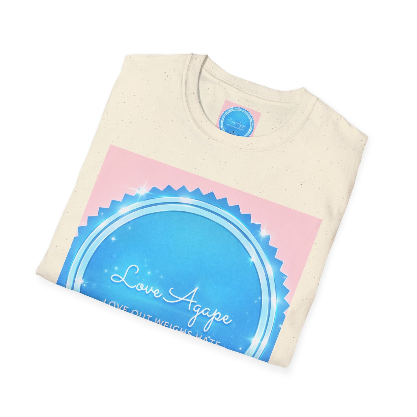 Love Agape T-Shirt — 'Love Out Weighs Hate' Blue Seal Graphic