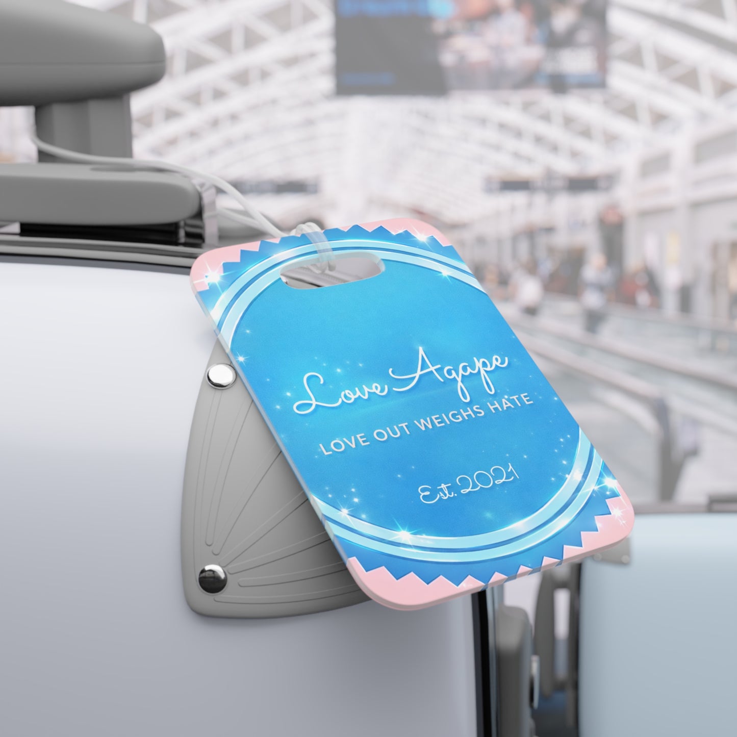 Love Agape Luggage Tag — "Love Out Weighs Hate" Travel ID Tag (Est. 2026)