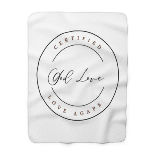 God Love Sherpa Blanket — "Certified Love Agape" Cozy Throw