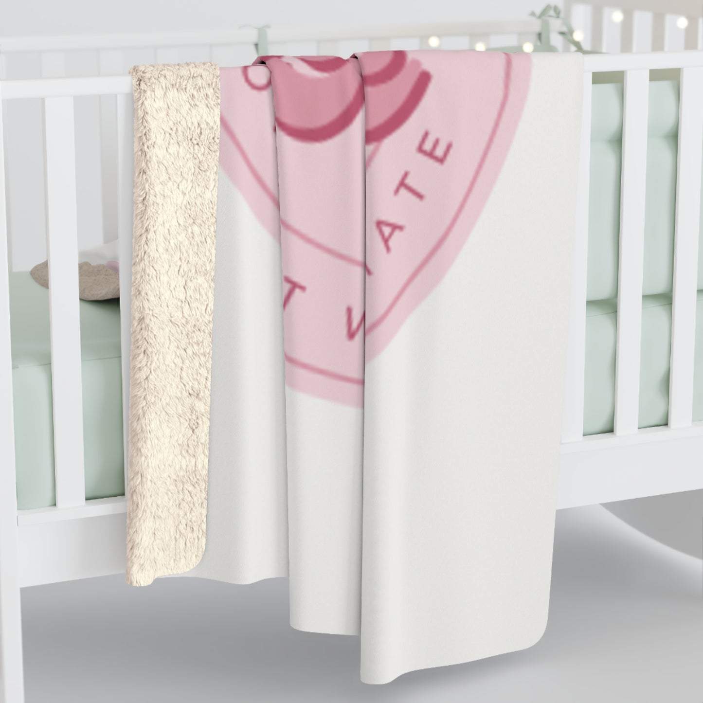 Sherpa Blanket — 'Love Agape' Pink Emblem Cozy Throw