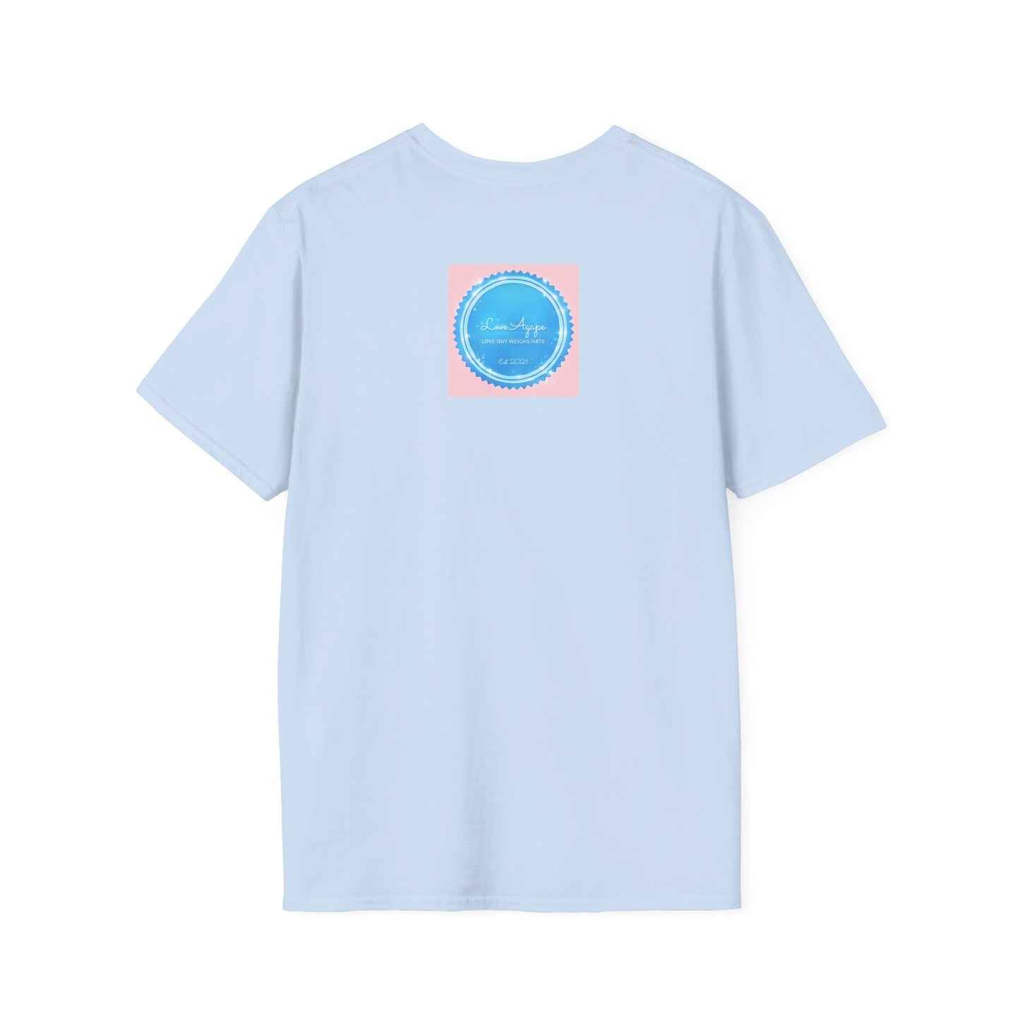 Love Agape T-Shirt — 'Love Out Weighs Hate' Blue Seal Graphic