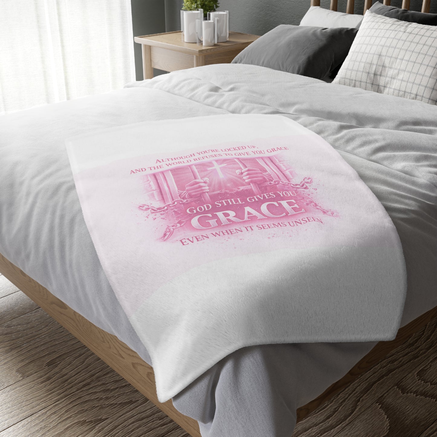 Grace Microfiber Blanket —  Throw with 'God Still Gives You Grace' Design