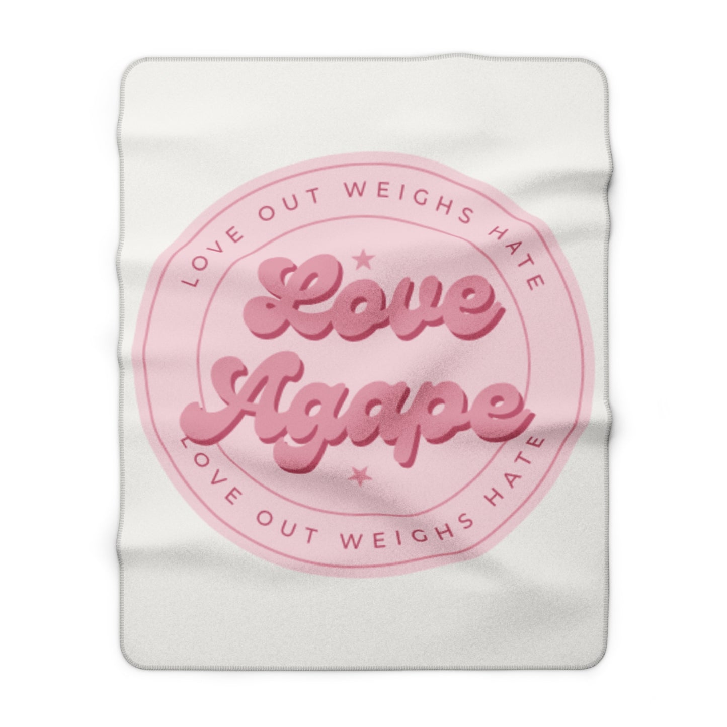 Sherpa Blanket — 'Love Agape' Pink Emblem Cozy Throw