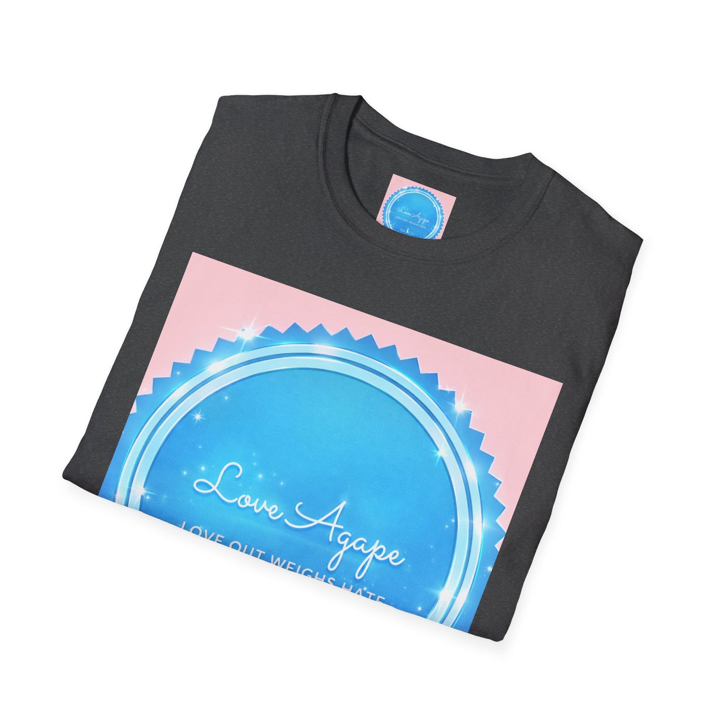 Love Agape T-Shirt — 'Love Out Weighs Hate' Blue Seal Graphic