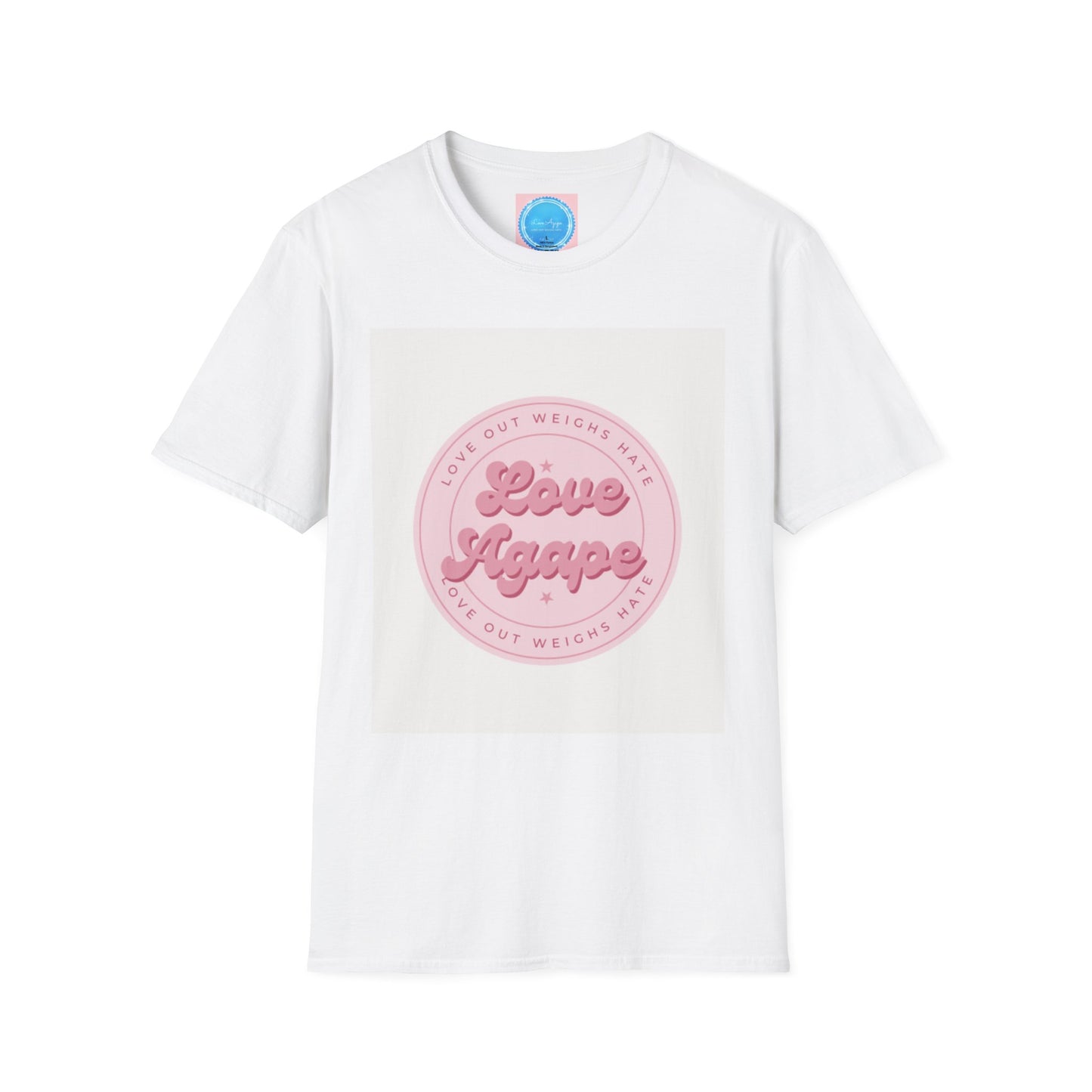 Love Agape Graphic T‑Shirt — Pink Retro Script Tee