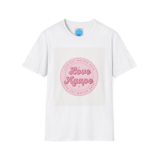 Love Agape Graphic T‑Shirt — Pink Retro Script Tee