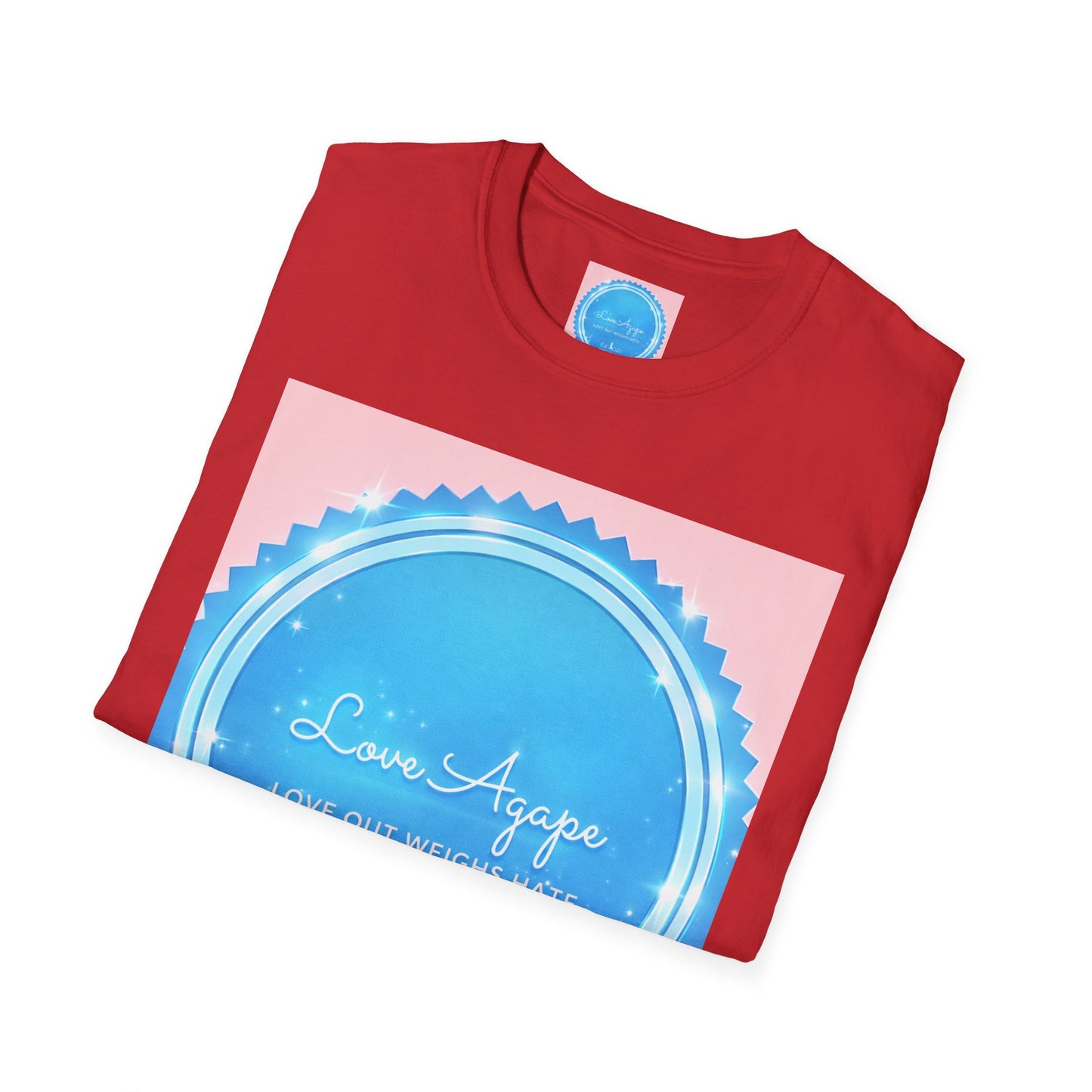 Love Agape T-Shirt — 'Love Out Weighs Hate' Blue Seal Graphic