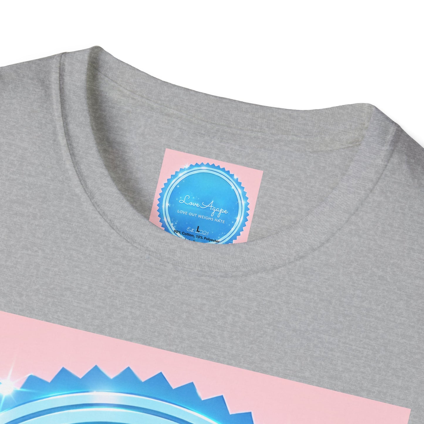 Love Agape T-Shirt — 'Love Out Weighs Hate' Blue Seal Graphic