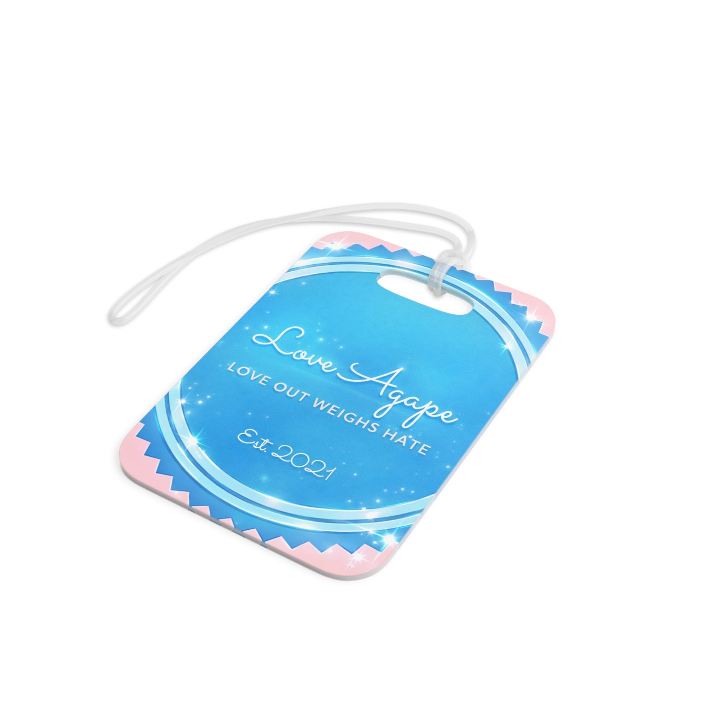 Love Agape Luggage Tag — "Love Out Weighs Hate" Travel ID Tag (Est. 2026)