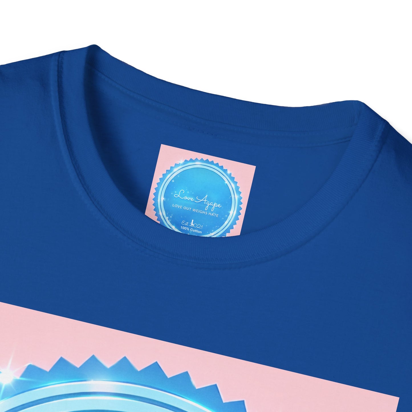 Love Agape T-Shirt — 'Love Out Weighs Hate' Blue Seal Graphic
