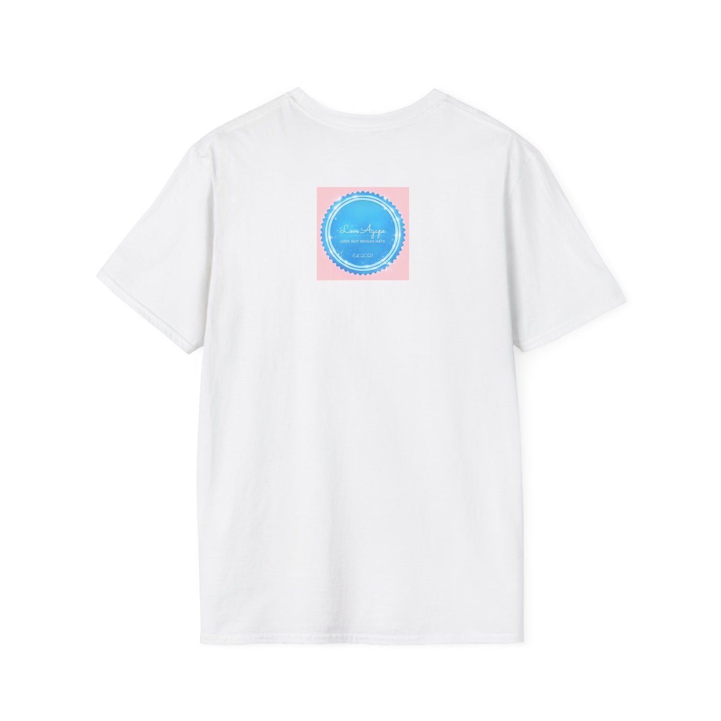 Love Agape T-Shirt — 'Love Out Weighs Hate' Blue Seal Graphic