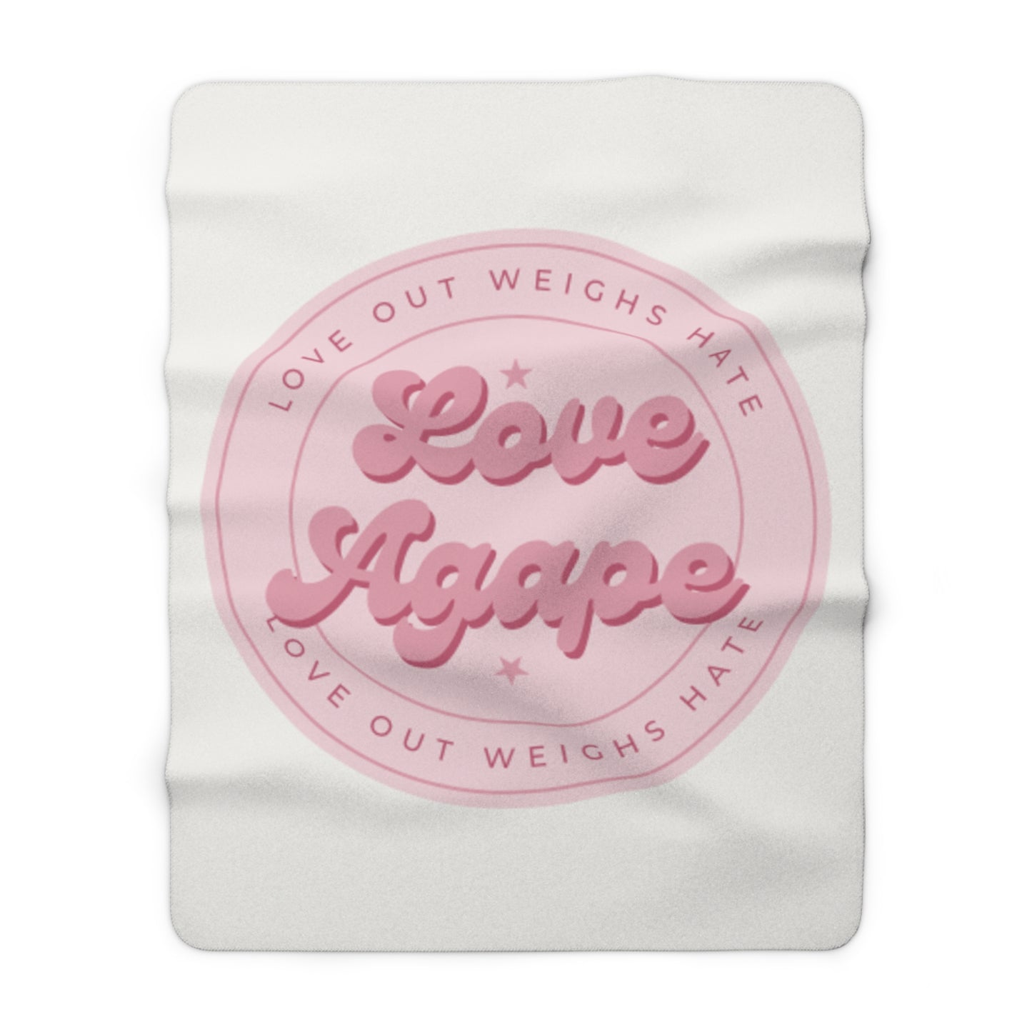 Sherpa Blanket — 'Love Agape' Pink Emblem Cozy Throw