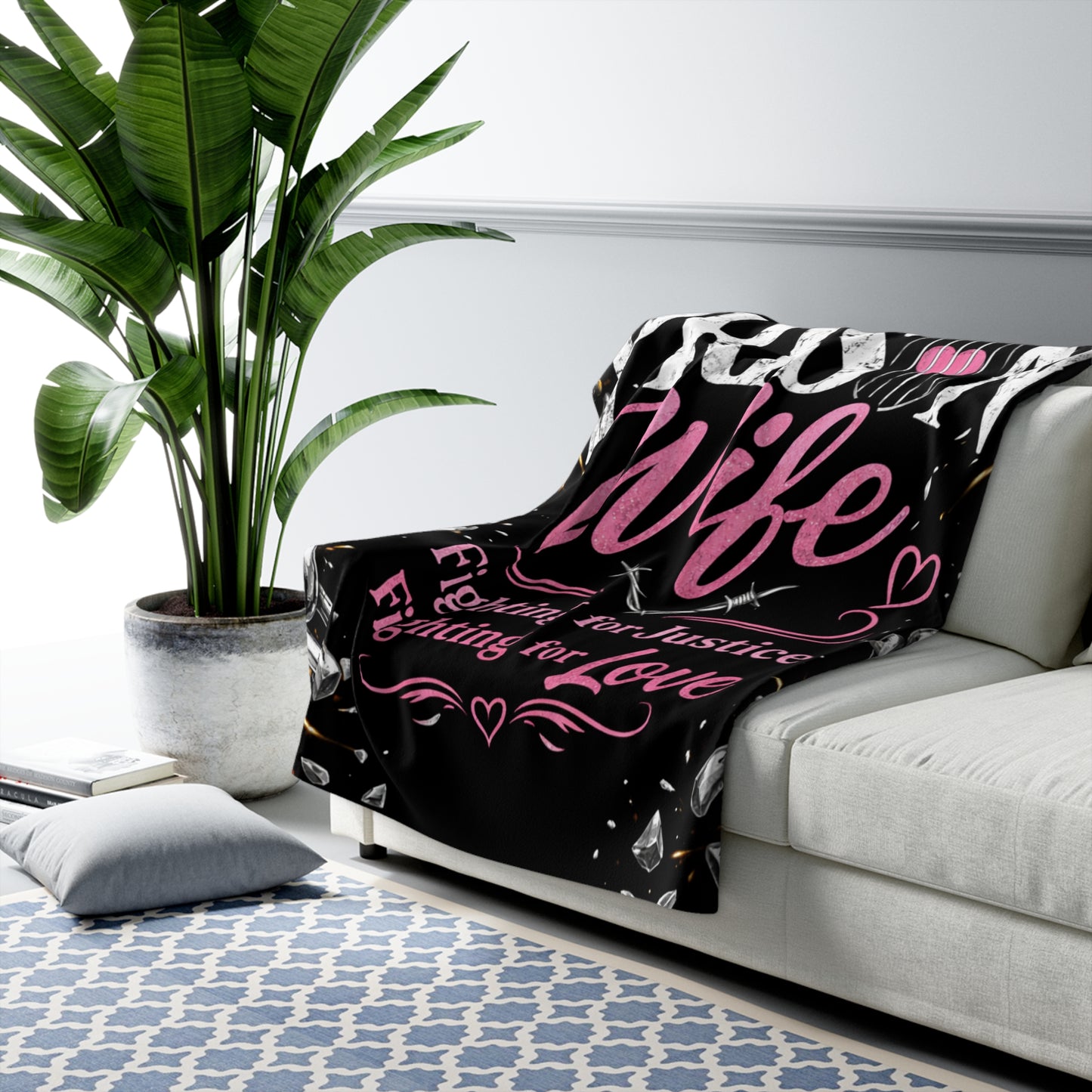 Sherpa Fleece Blanket — "Prison Wife: Fighting for Justice, Fighting for Love" Cozy Support Throw