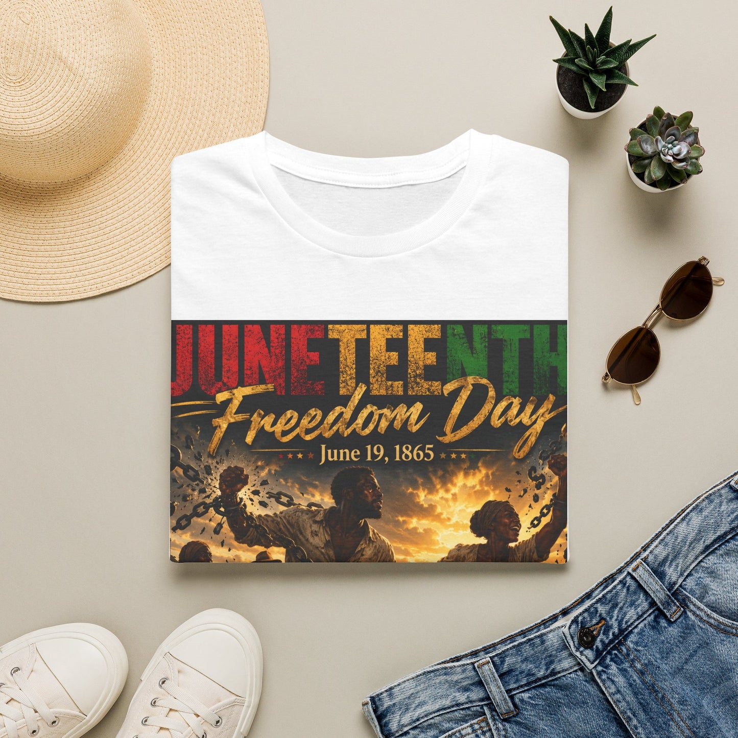 Juneteenth Freedom Day T-Shirt — "Juneteenth Freedom Day June 19, 1865" Celebration Tee