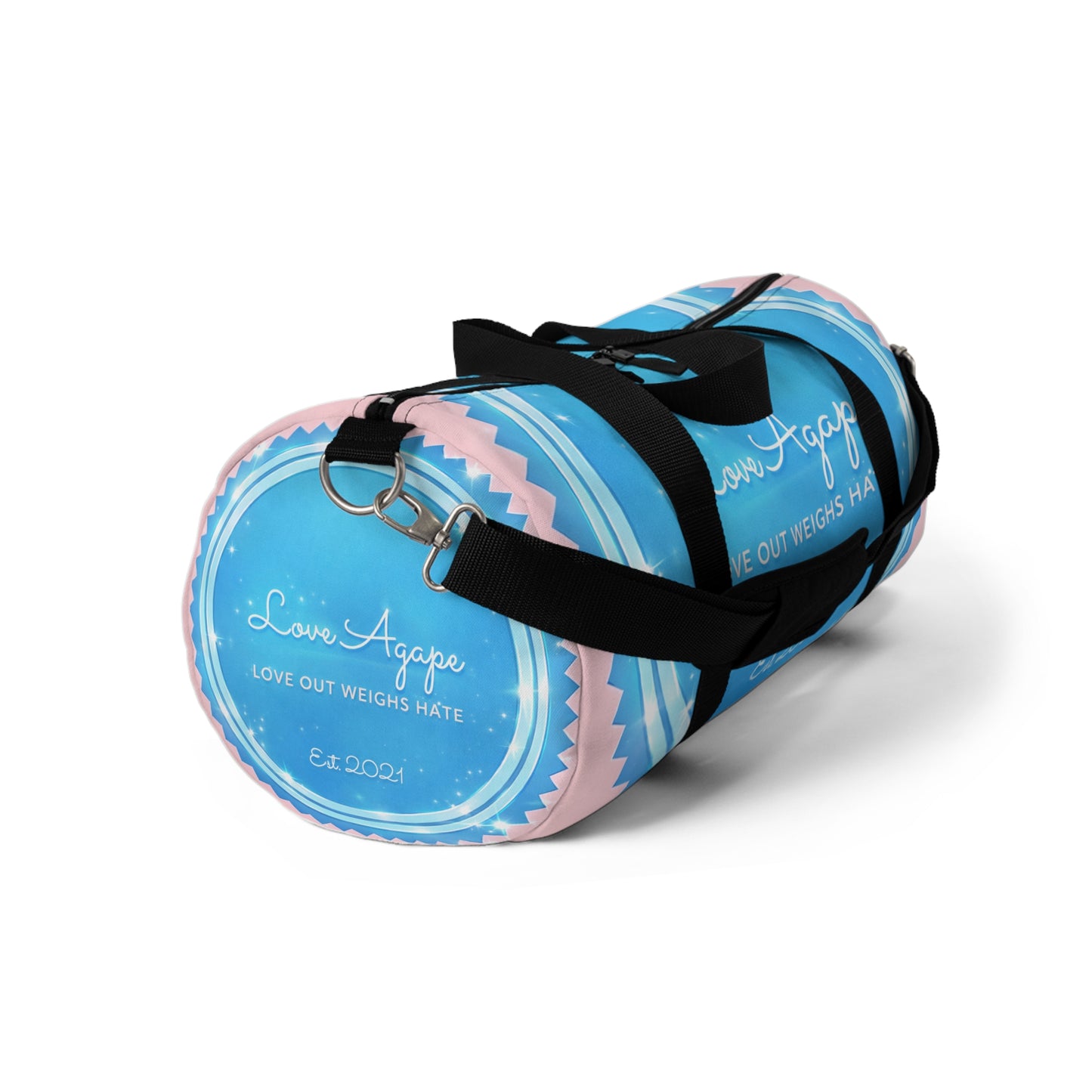 Love Agape Duffel Bag — “Love Outweighs Hate” Est. 2021 Travel Gym Bag