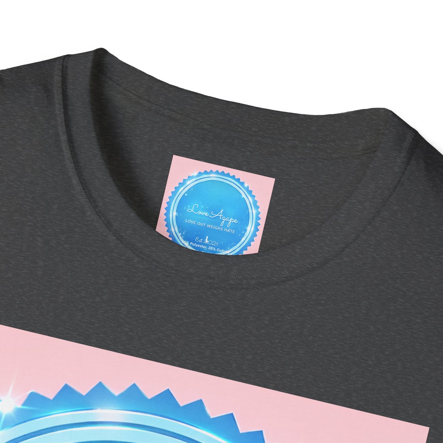 Love Agape T-Shirt — 'Love Out Weighs Hate' Blue Seal Graphic