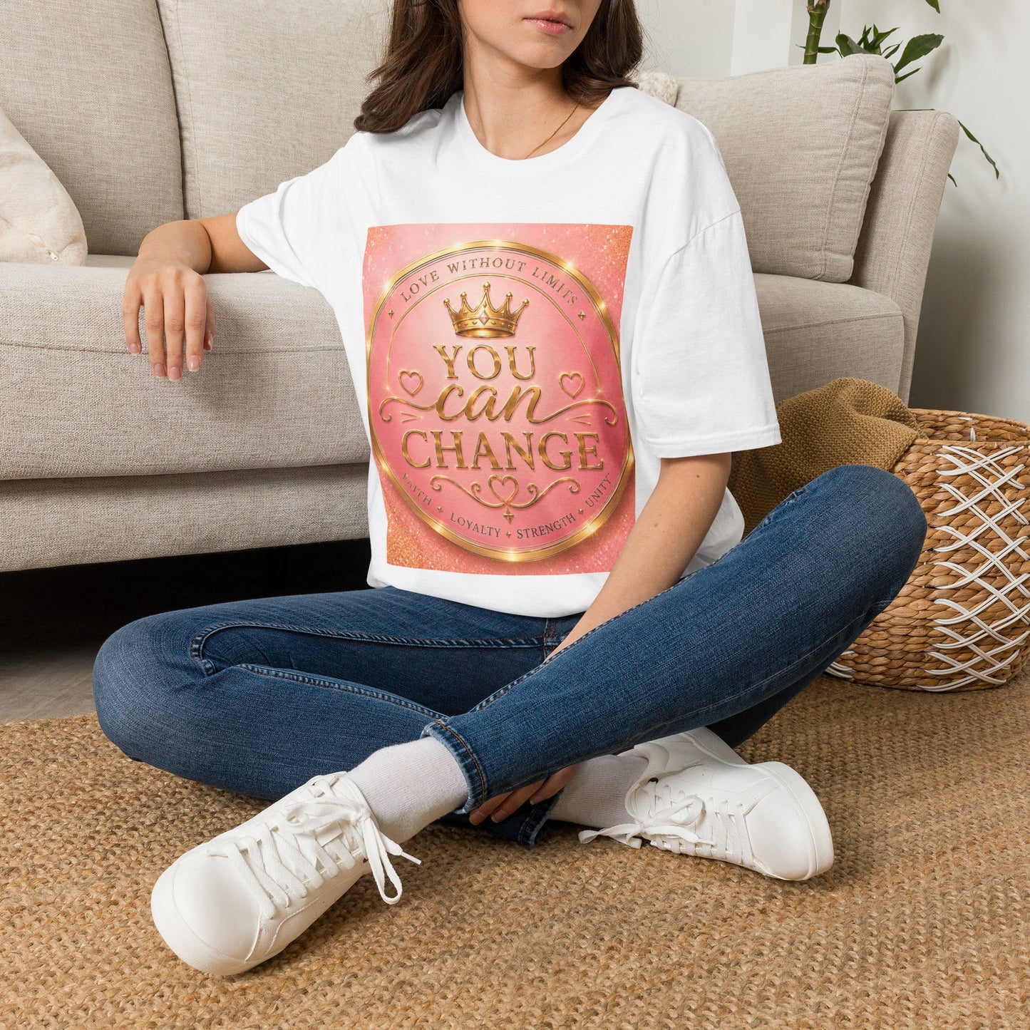 You Can Change Crown Graphic T-Shirt – Inspirational ‘Love Without Limits’ Motivational Tee
