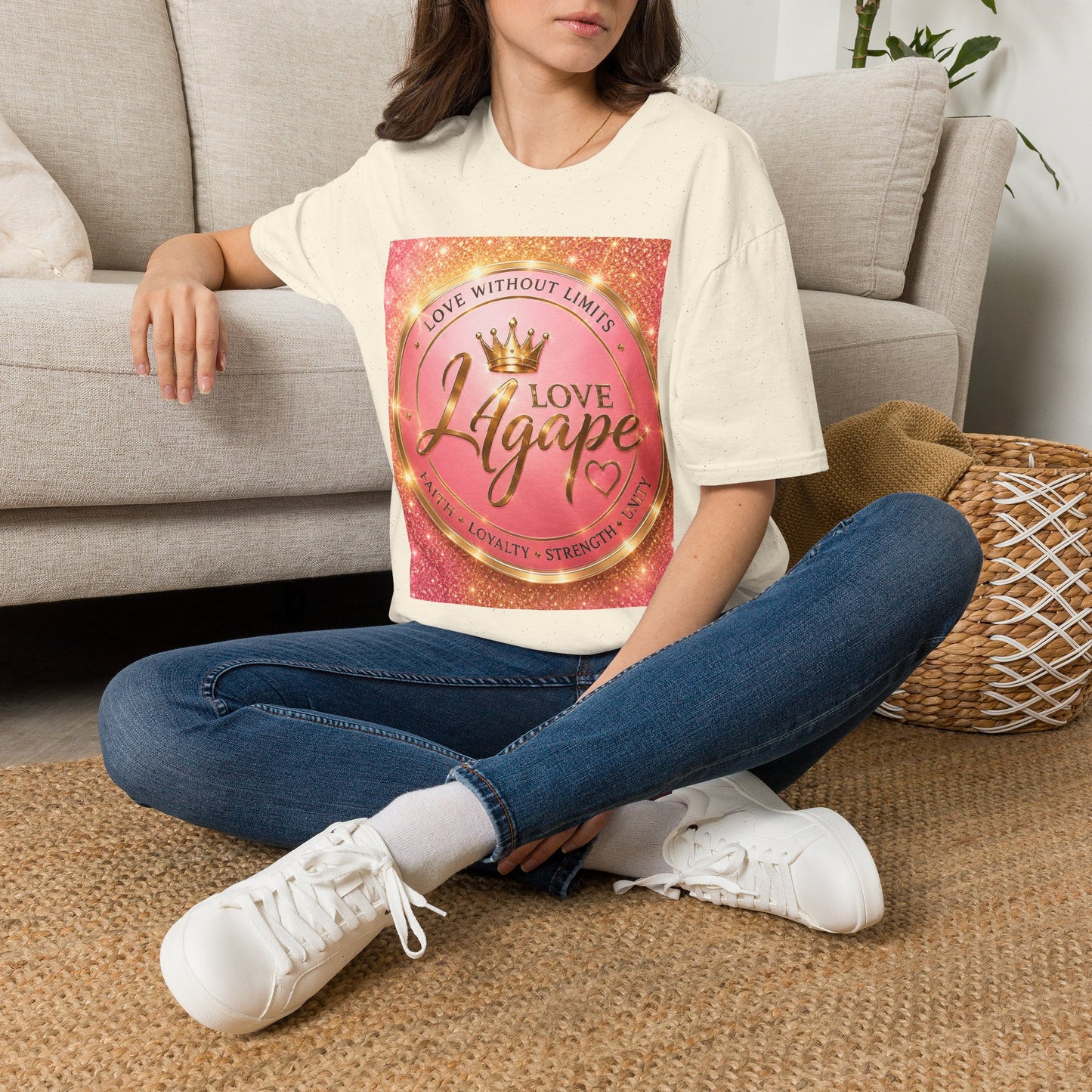 Agape Love Tee — "Love Without Limits" Crown Graphic Spiritual T-Shirt