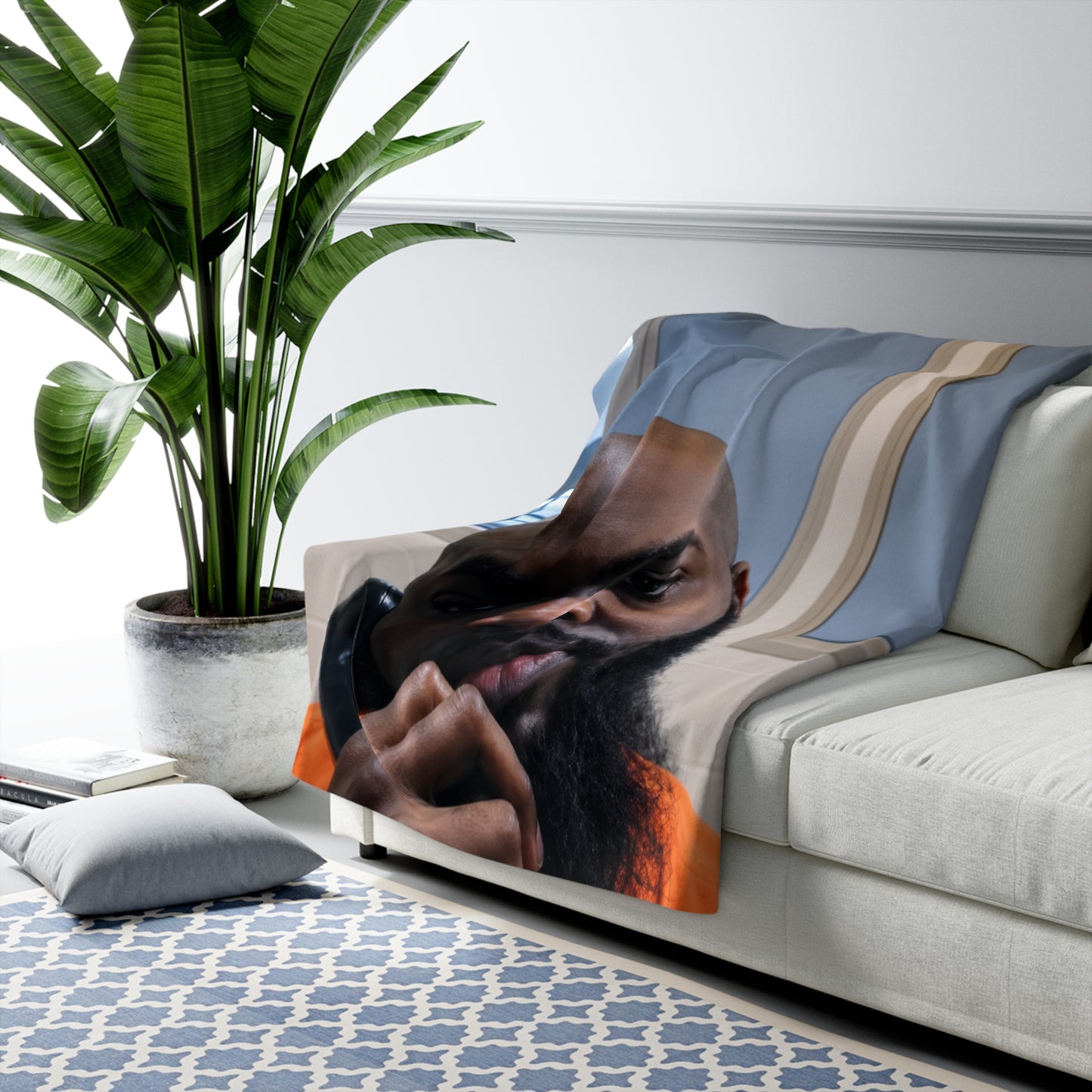 Personalized Photo Sherpa Blanket – Custom Face Keepsake Cozy Throw